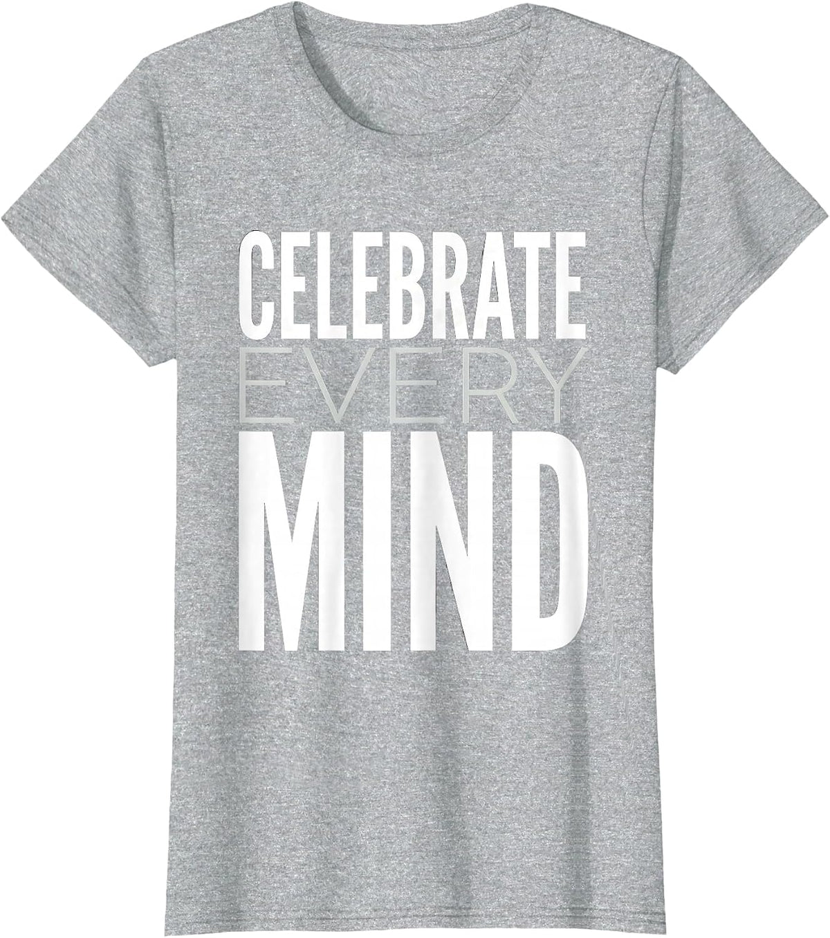 Celebrate Every Mind Autism Awareness Design T-Shirt - Heather Grey