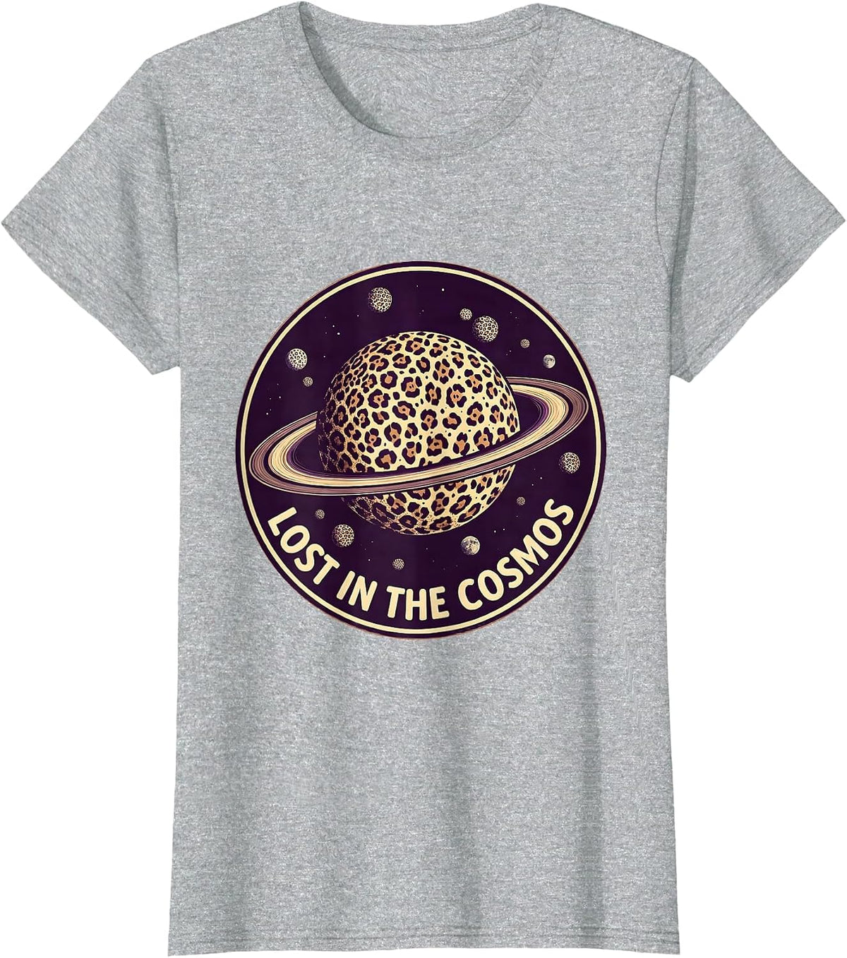 Women's Lost in the Cosmos Galaxy Space Design T-Shirt - Heather Grey