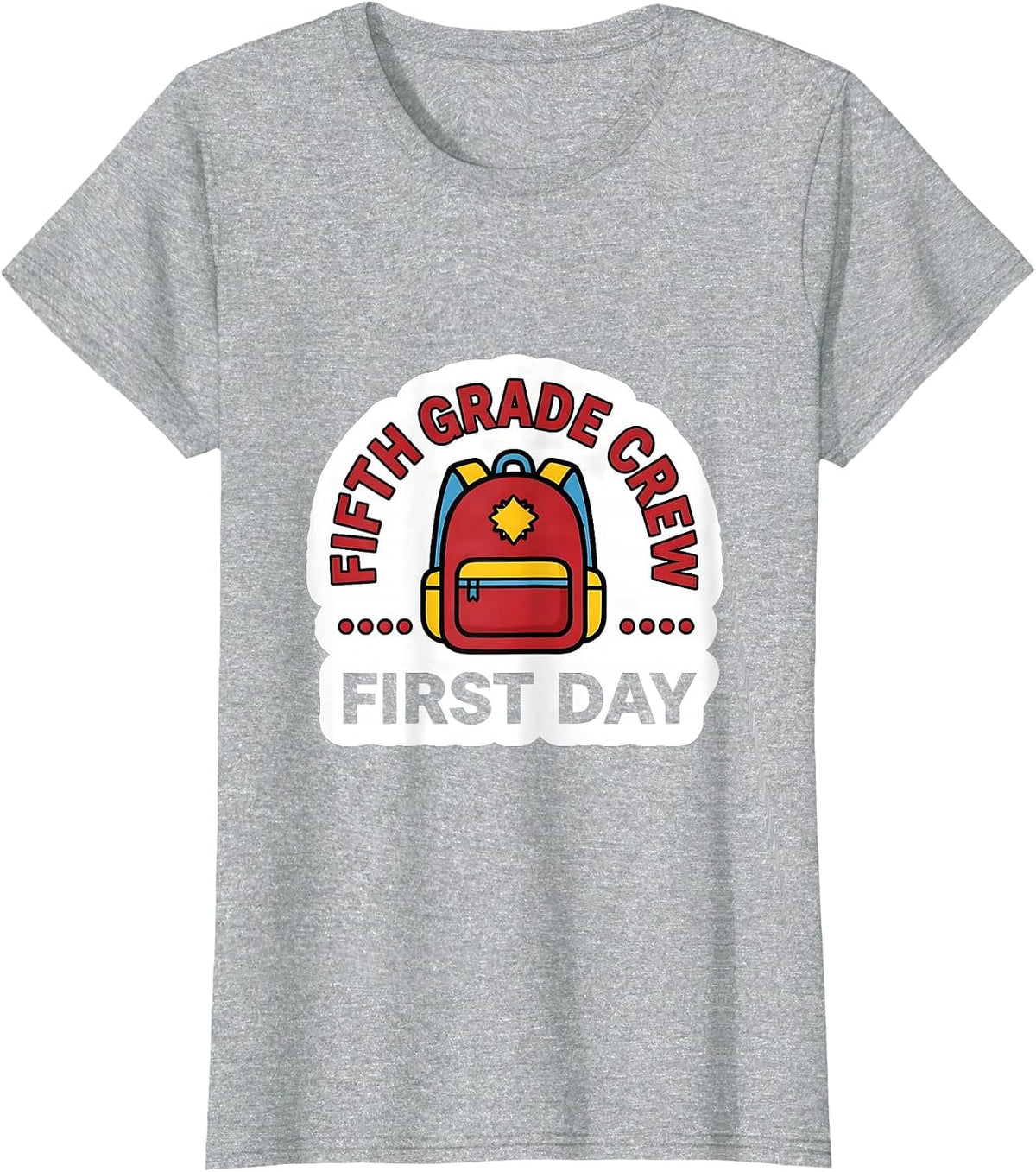 Fifth Grade Crew First Day Back To School Teacher Student T-Shirt - Heather Grey