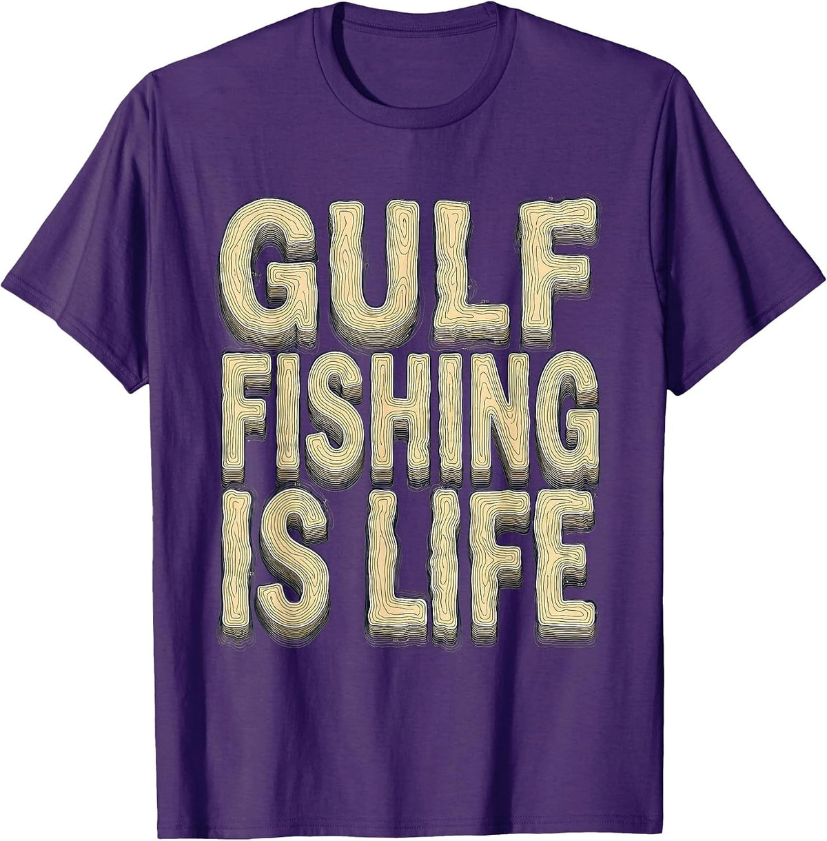 Gulf Fishing Is Life Gulf of Mexico Design T-Shirt - Purple