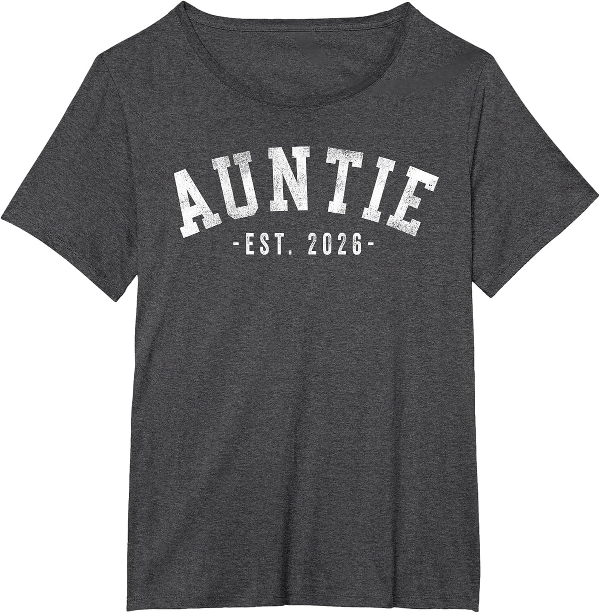Auntie 2026 Classic Bold Font T-Shirt - Dark Heather Grey