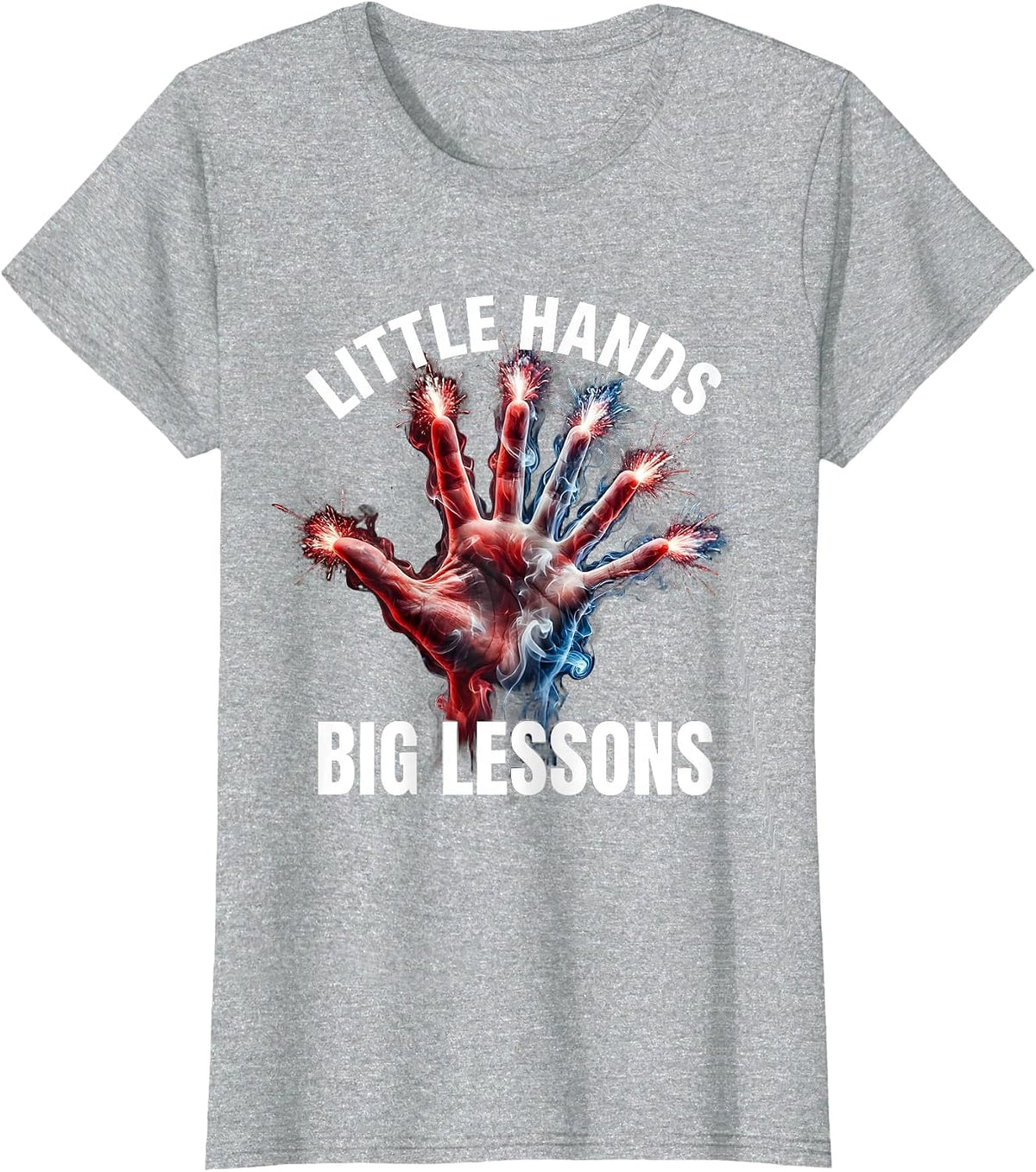 Little Hands Big Lessons Kindergarten Teacher T-Shirt - Heather Grey