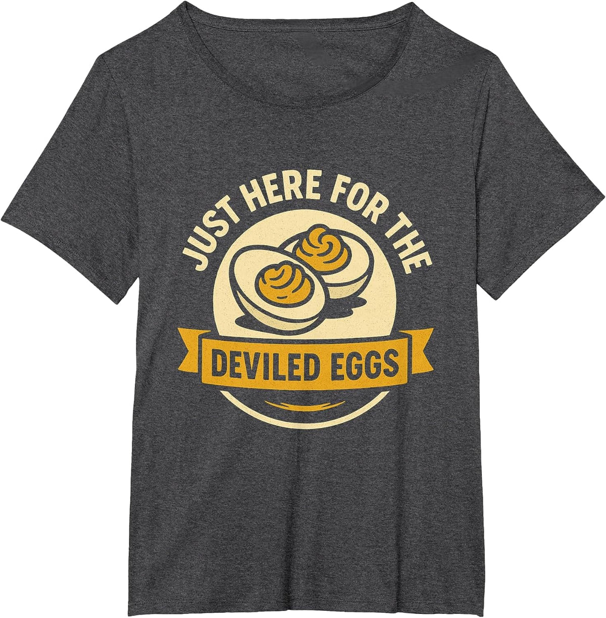 Funny Deviled Eggs Thanksgiving Food Humor T-Shirt - Dark Heather Grey