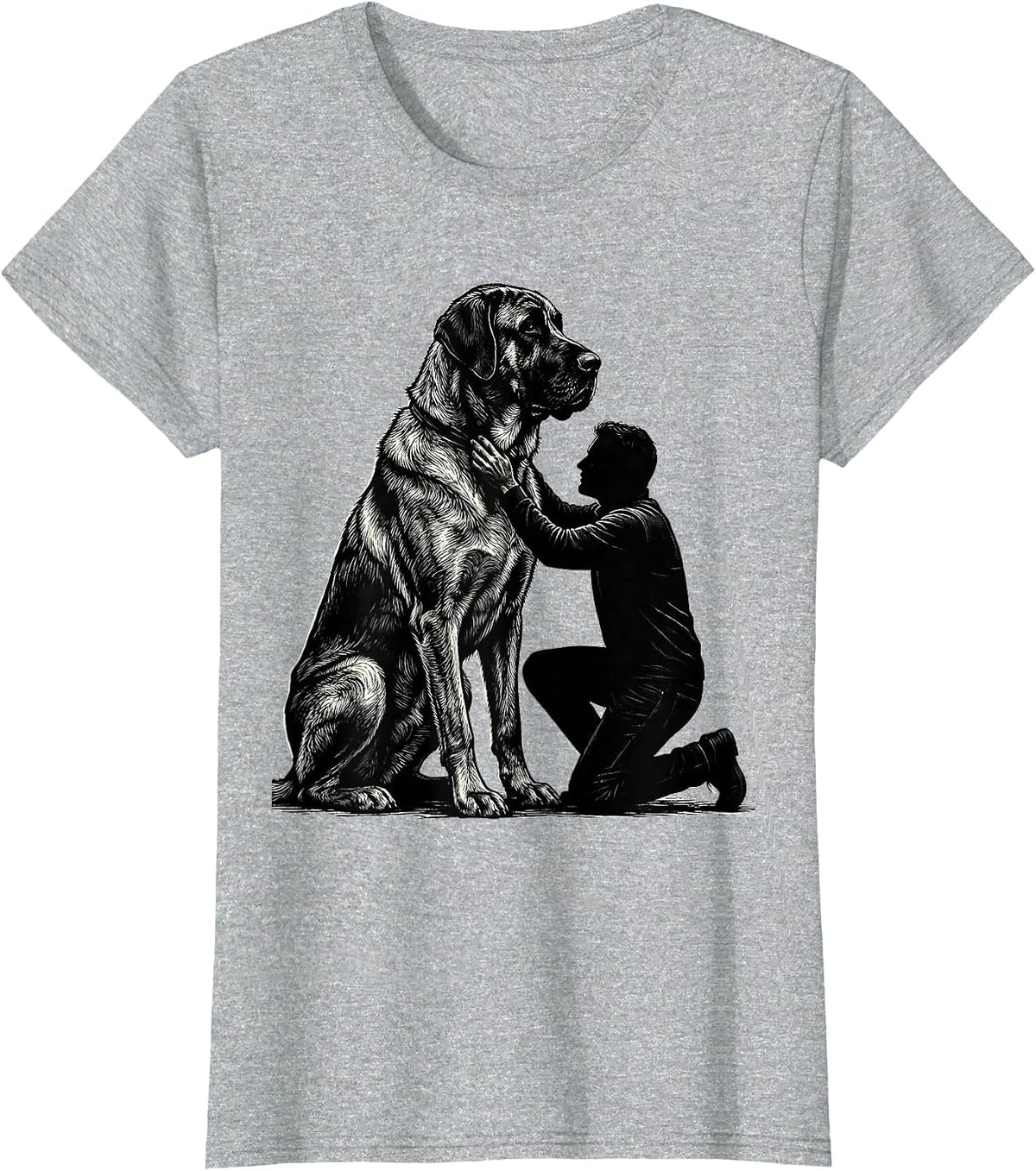Women's Great Dane Dad Patriotic Pet Pride Humor T-Shirt - Heather Grey