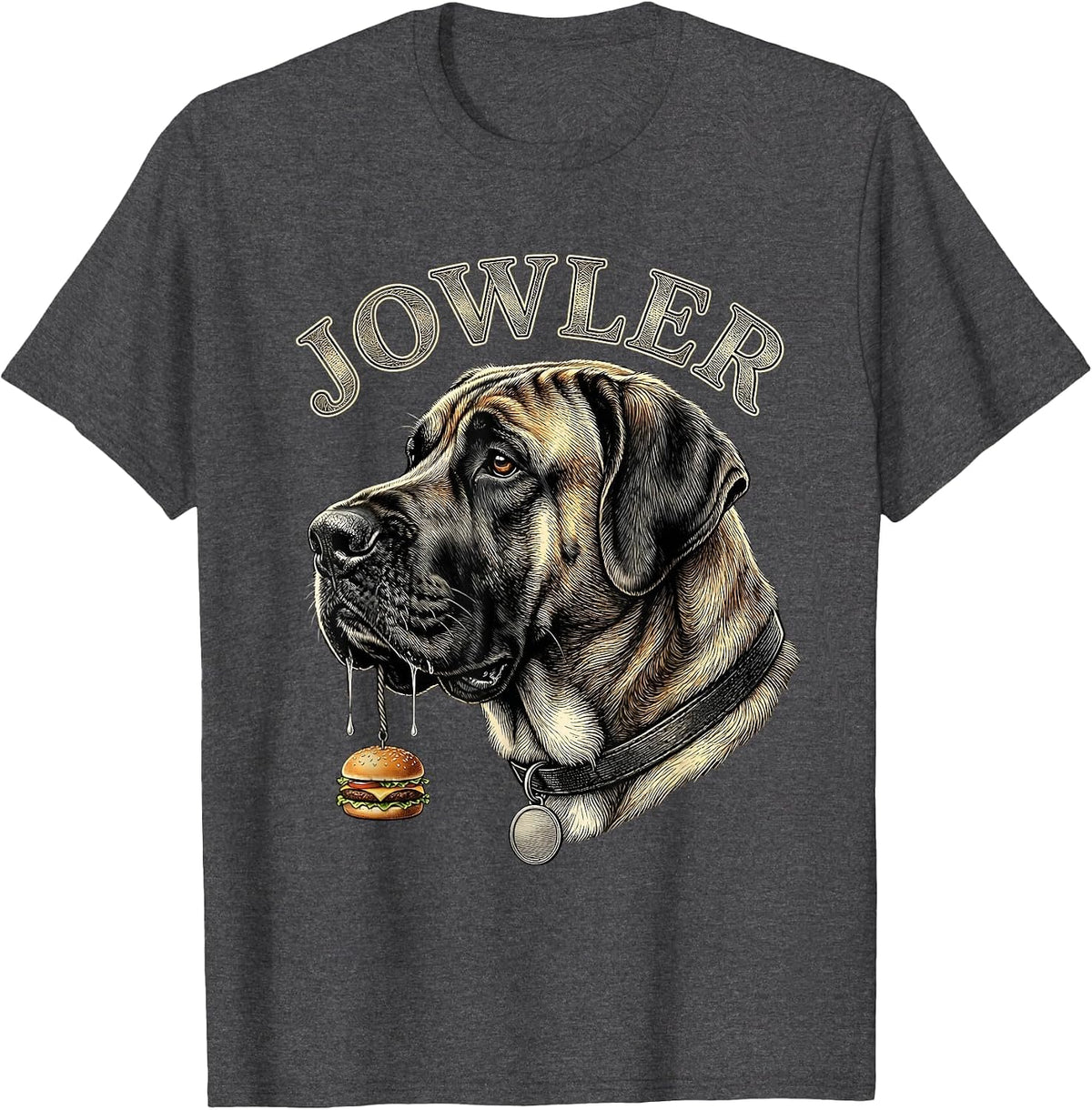 Men's JOWLER Funny Great Dane Jowls Drooling Dog Mom Dog Dad Gift T-Shirt - Dark Heather Grey