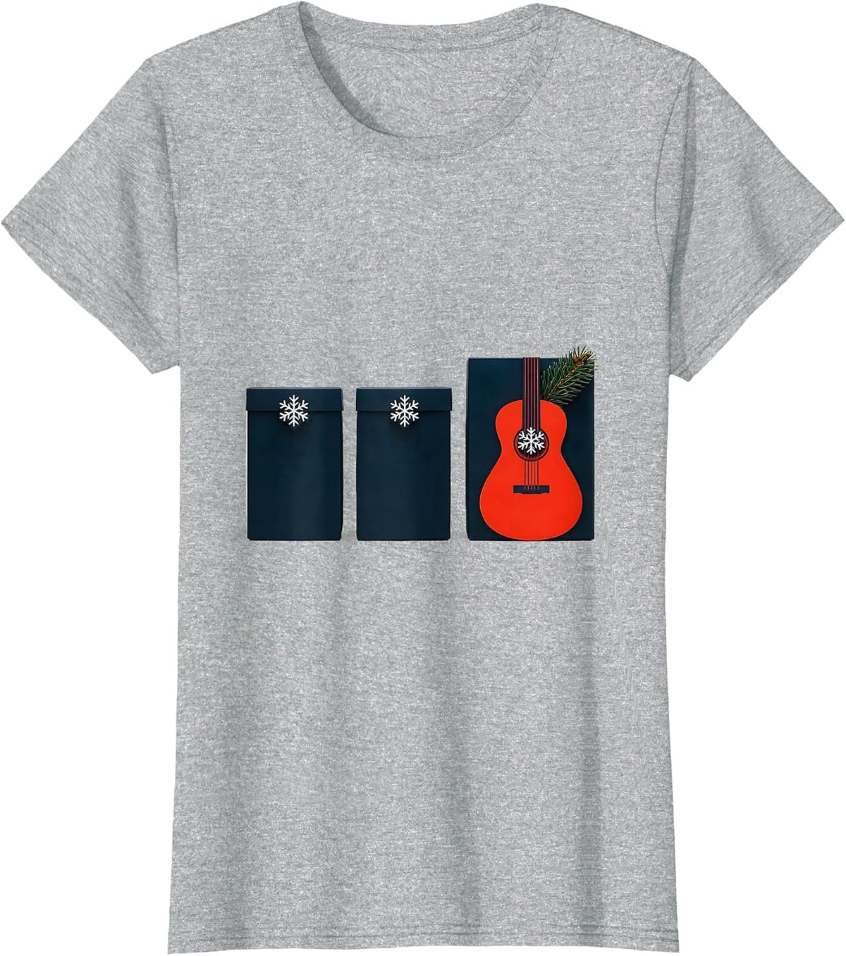 Geometric Gift Parcels Russian Heritage Novelty Christmas T-Shirt - Heather Grey