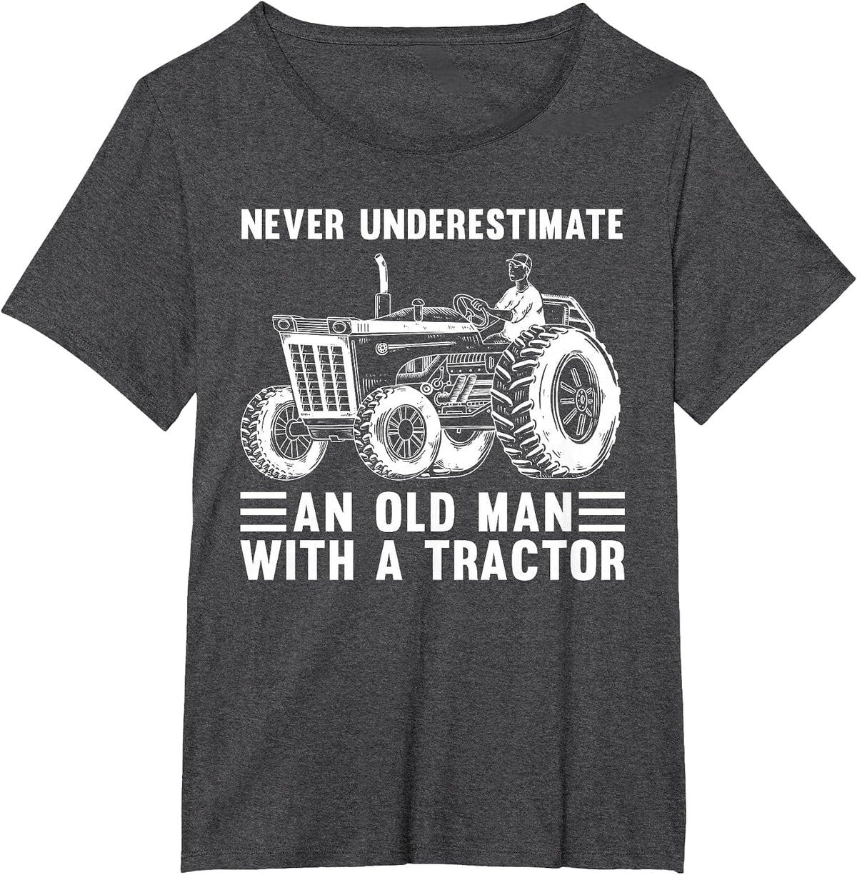 Cool Tractor Design for Grandpa Men Tractor Driver Farming T-Shirt - Dark Heather Grey