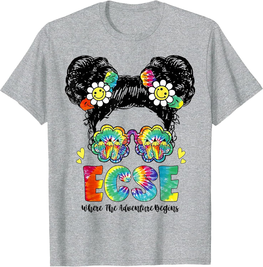 Early Childhood Special Education SPED ECSE Adventure Begins T-Shirt - Heather Grey