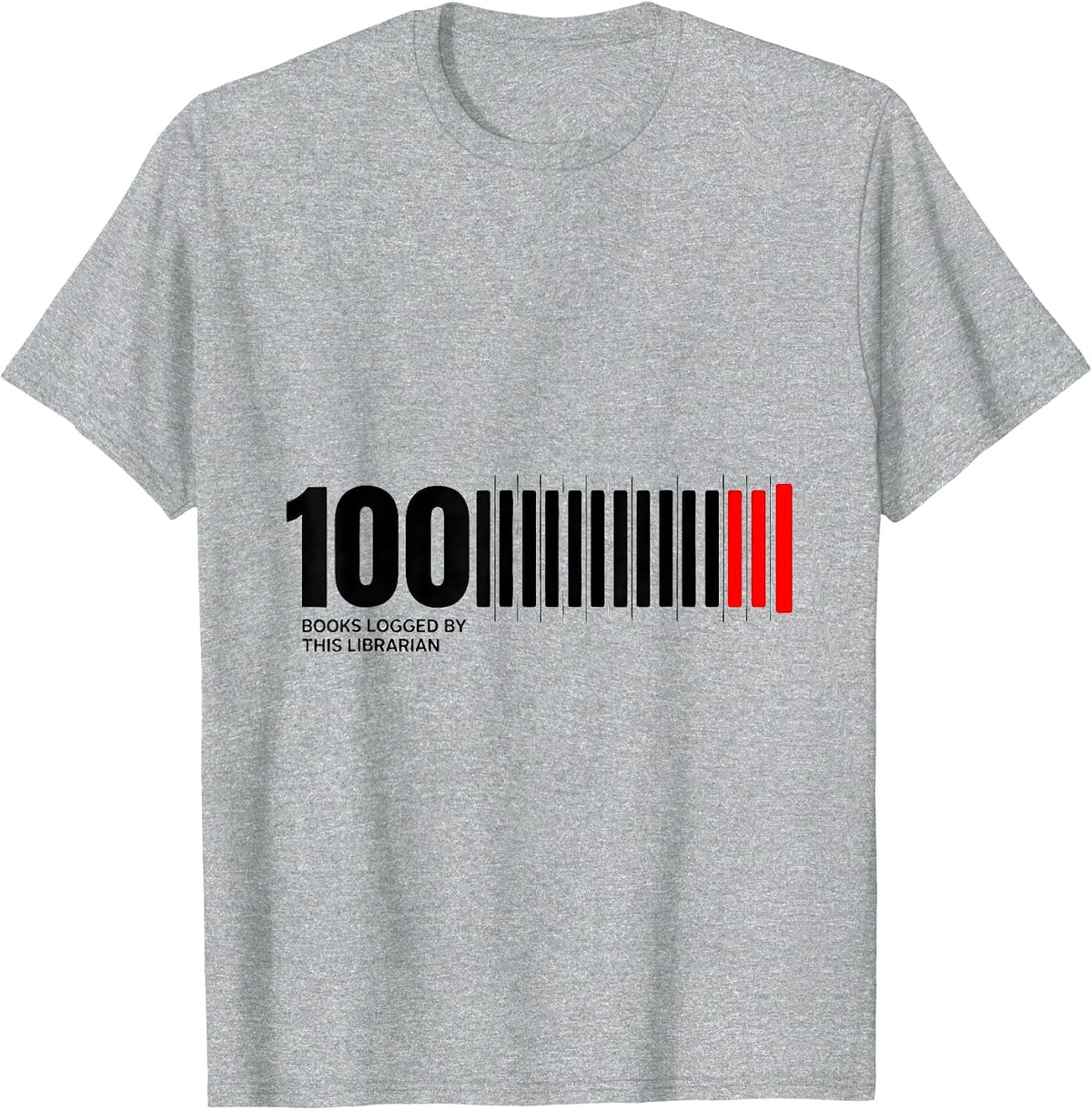Men's 100 Books Logged By This Librarian Geometric Teacher T-Shirt - Heather Grey