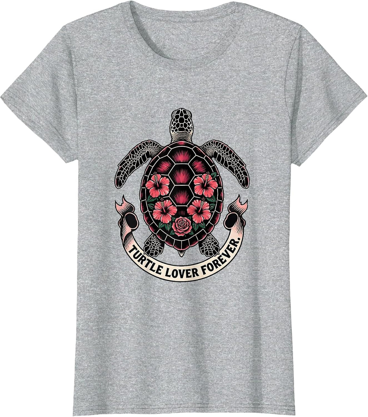 Turtle Lover Forever Women's Graphic Design T-Shirt - Heather Grey