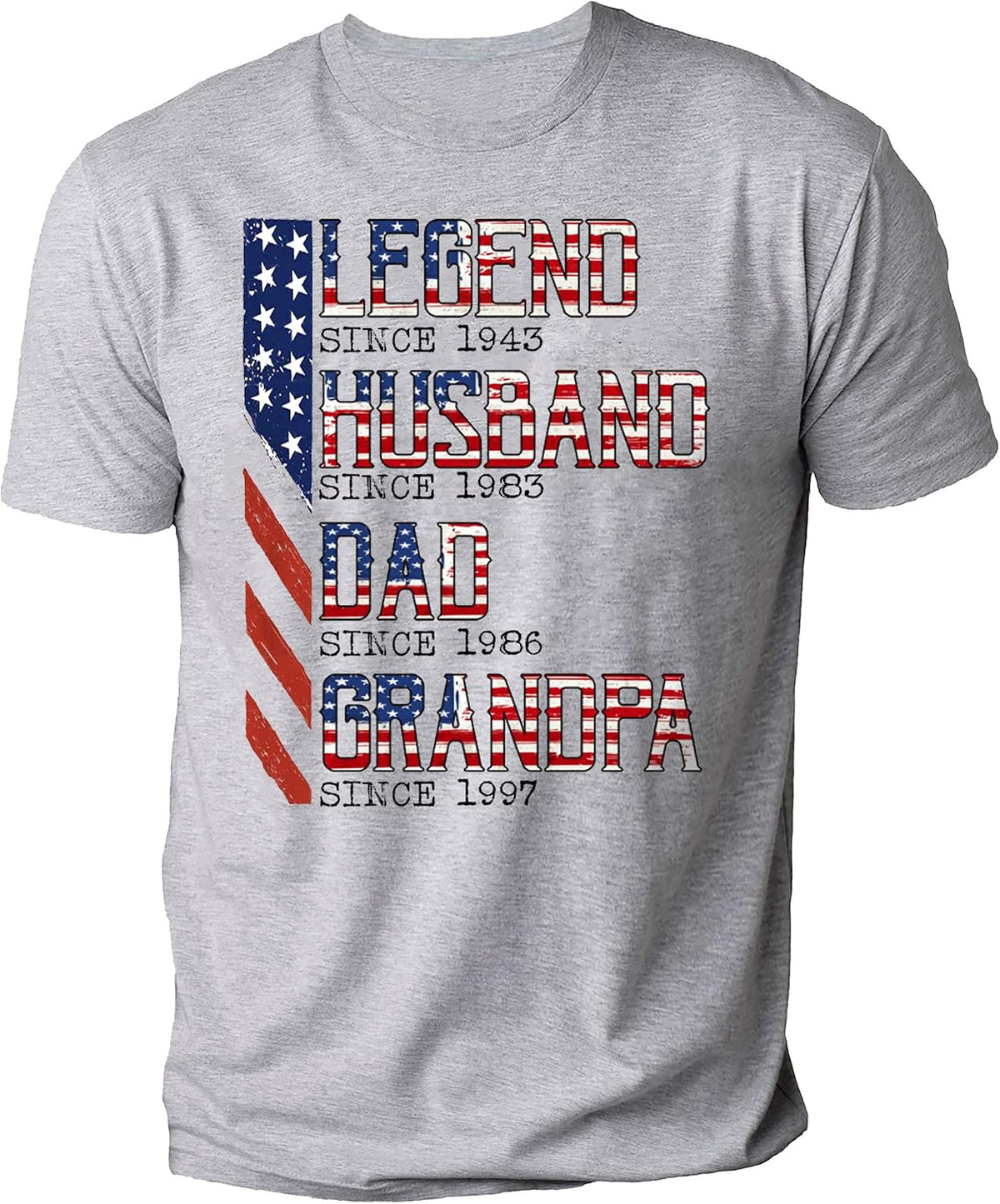 NAZENTI Personalized Grandpa Shirts, Dad 4th of July Shirt, American Flag Tee for Men, USA T-Shirt, Gift for Independence