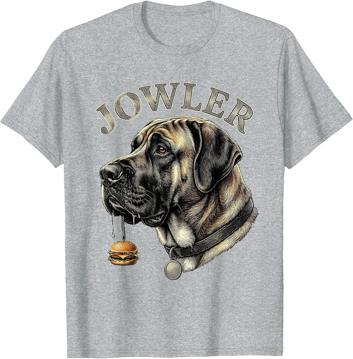 Men's JOWLER Funny Great Dane Jowls Drooling Dog Mom Dog Dad Gift T-Shirt - Heather Grey