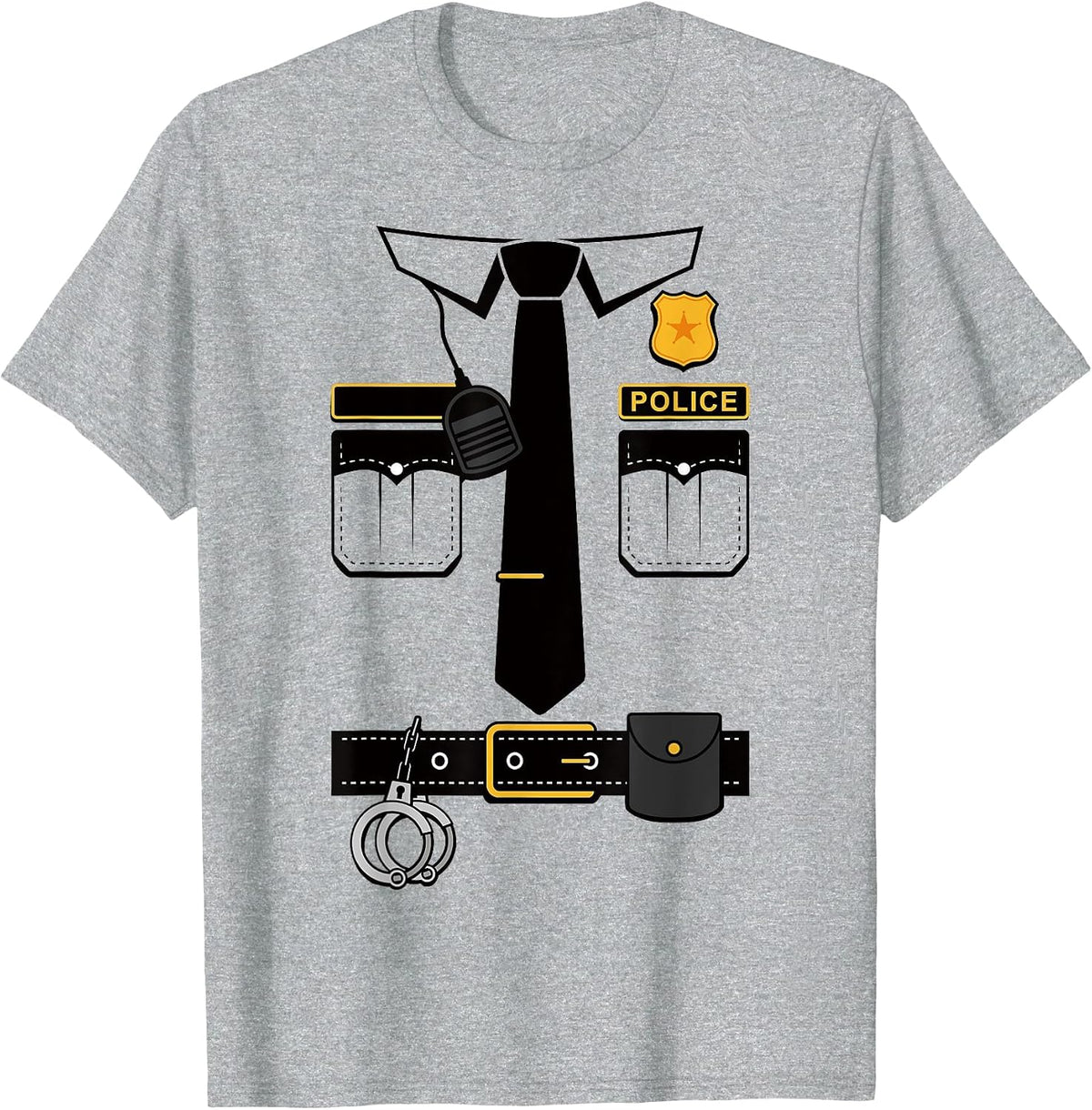 Police Uniform Officer Costume T-Shirt - Heather Grey