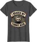 Women's I Braved My Tummy Ache Funny Ferret Meme Humor T-Shirt - Dark Heather Grey