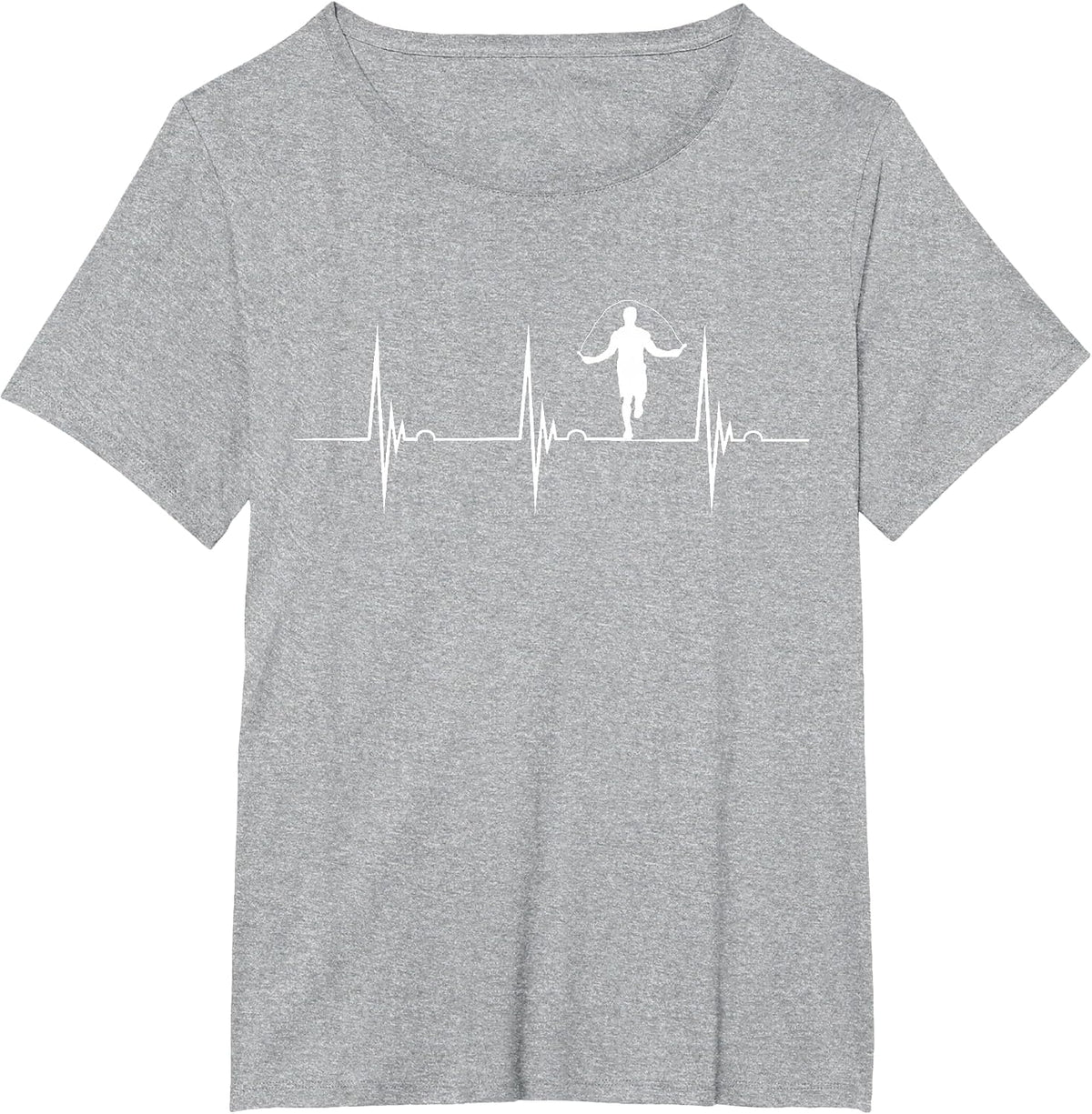 Rope Jumping Heartbeat EKG Pulse Jump Rope Skipping T-Shirt - Heather Grey