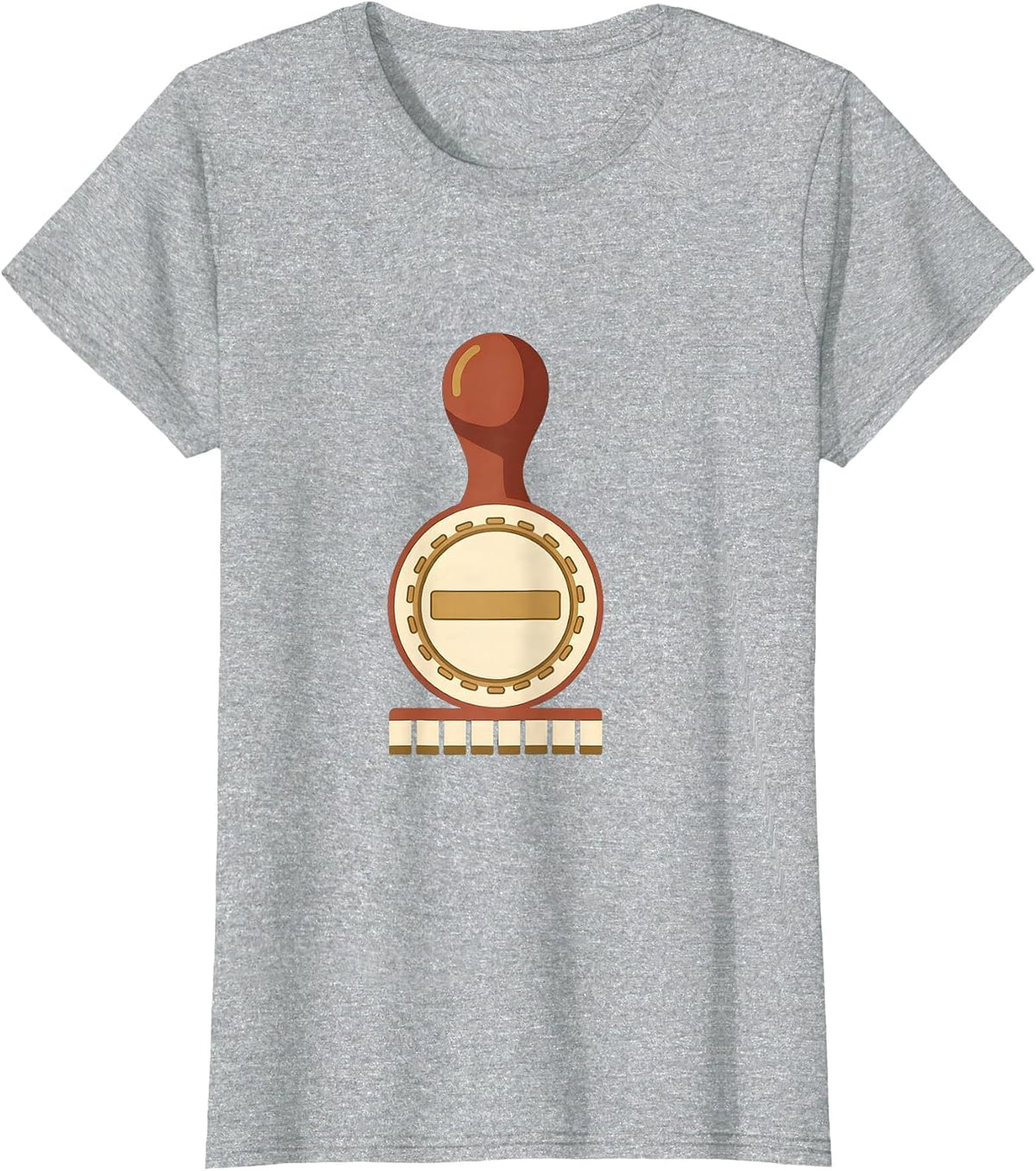 Library Due-Date Stamp Medal Book Lover Librarian T-Shirt - Heather Grey