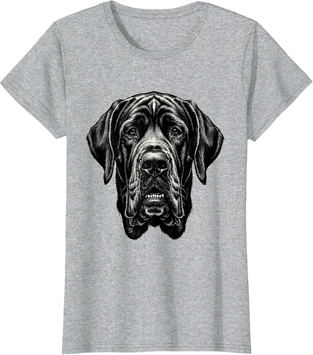 Women's Great Dane Jowls Funny Drool Dog Lover Breed Humor T-Shirt - Heather Grey