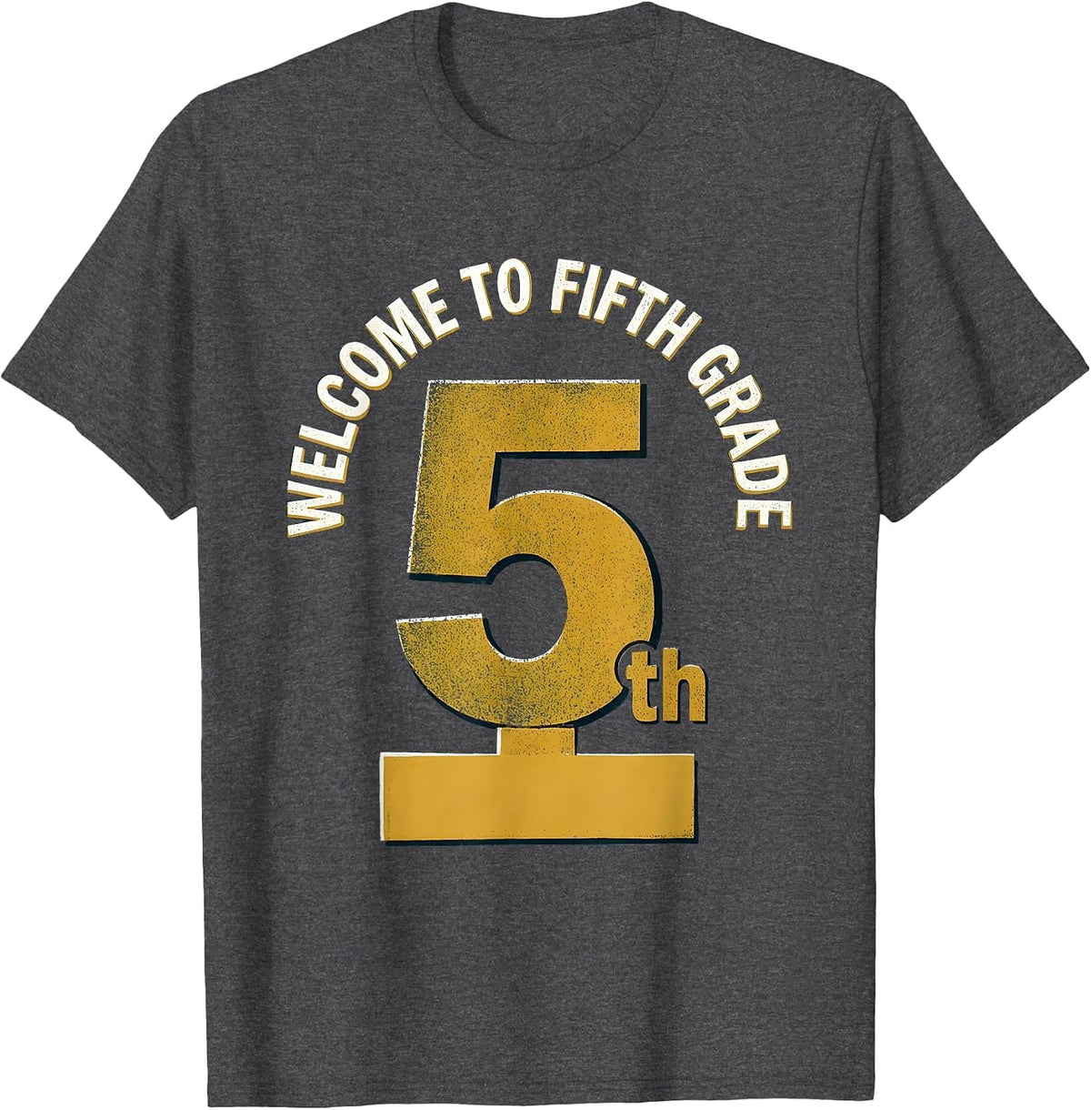 Men's Welcome To Fifth Grade Playful Cute Elementary Teacher Back T-Shirt - Dark Heather Grey