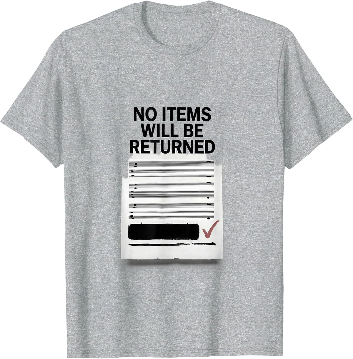 Men's No Items Will Be Returned Ferret Lover Gift T-Shirt - Heather Grey