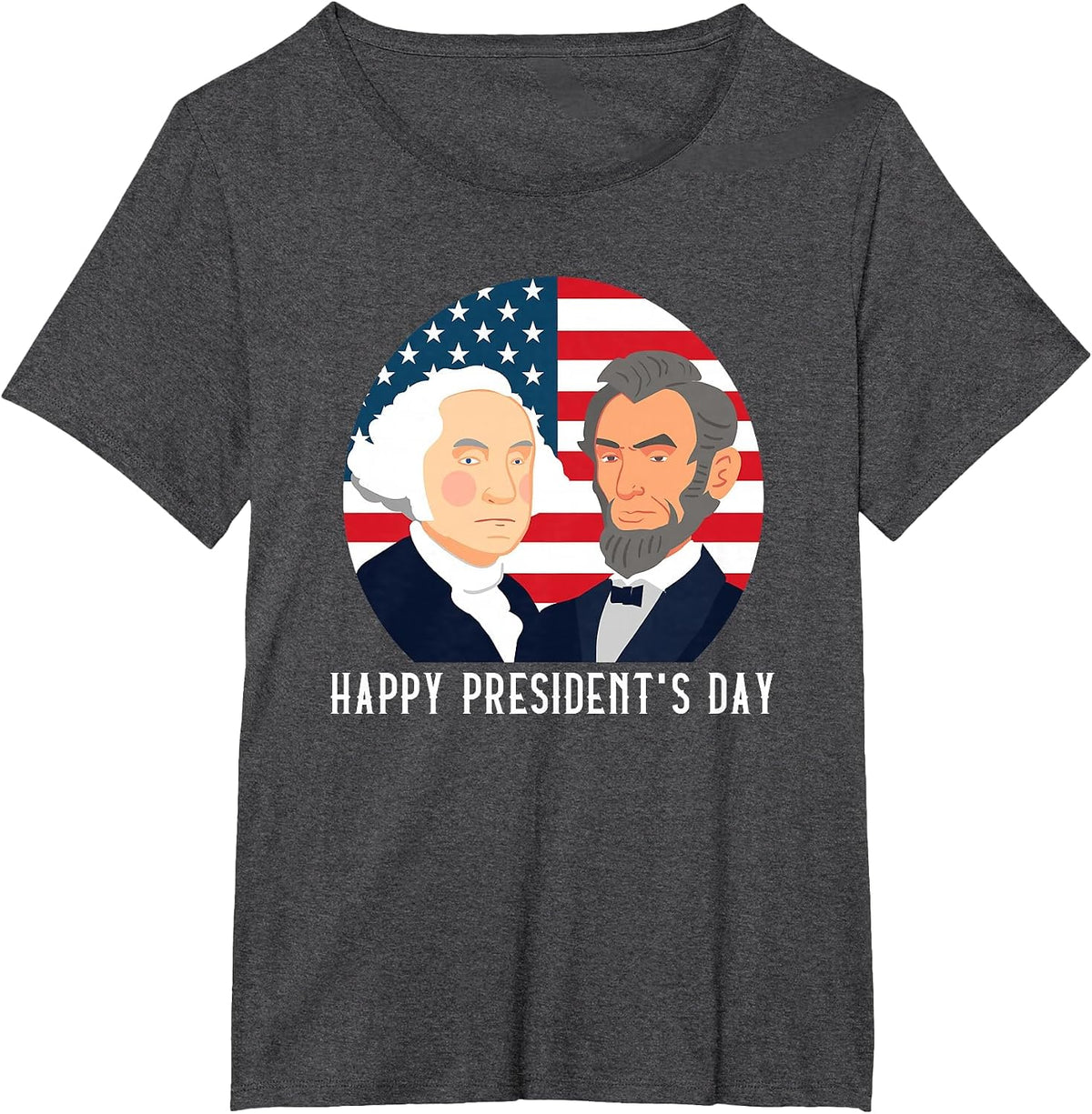 Happy President's Day Washington Lincoln Costume Outfit T-Shirt - Dark Heather Grey