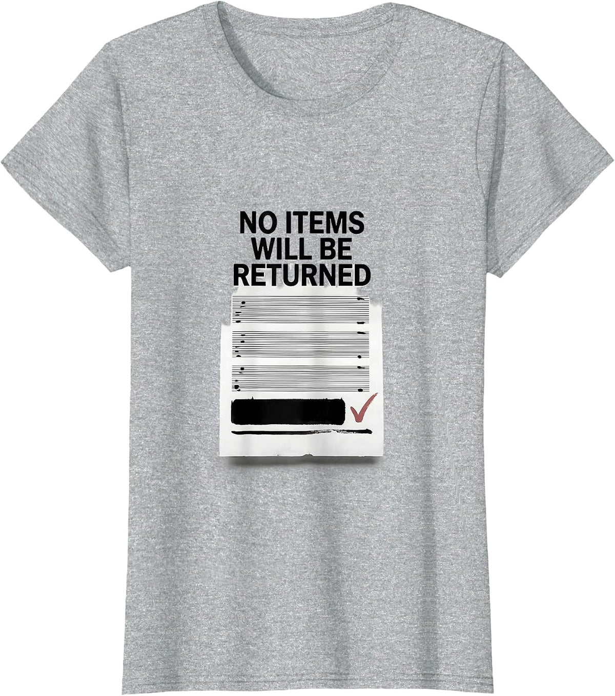 Women's No Items Will Be Returned Ferret Lover Gift T-Shirt - Heather Grey