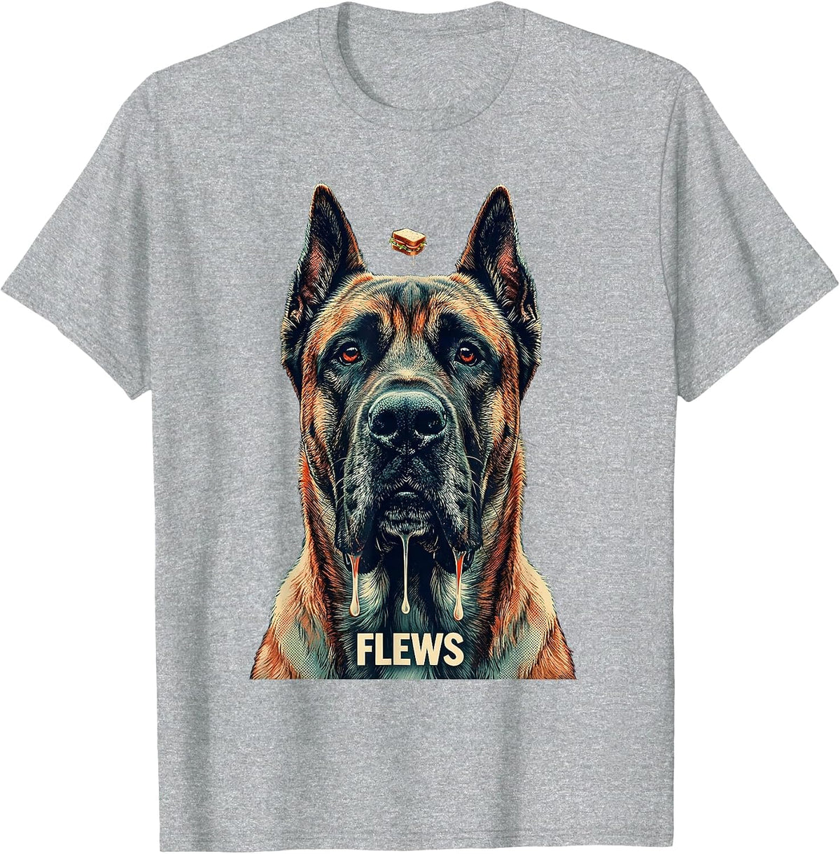 Men's FLEWS Funny Great Dane Jowls Drool Dog Mom Dog Dad Gift T-Shirt - Heather Grey