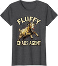 Women's Fluffy Chaos Agent Funny Goat Design T-Shirt - Dark Heather Grey