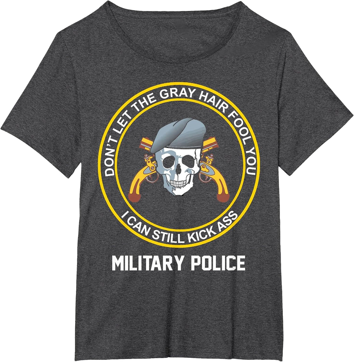 Retired Military Police Funny Old Man US Army MP Veteran T-Shirt - Dark Heather Grey