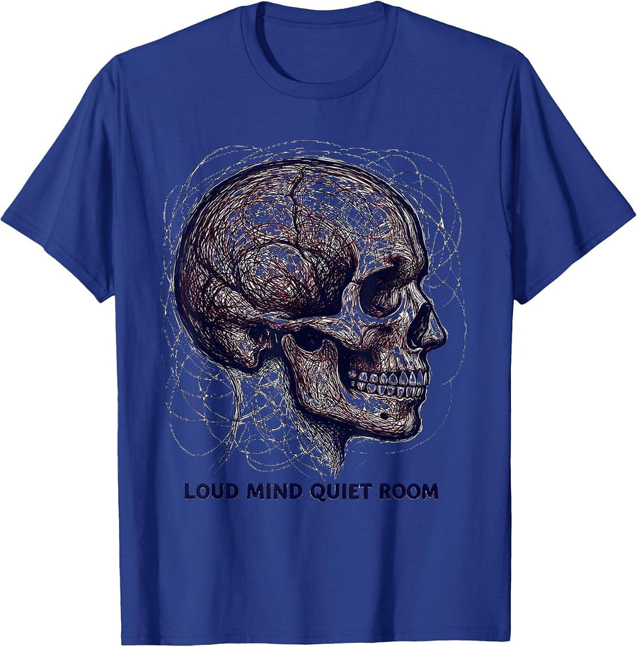 Loud Mind Quiet Room Autism Awareness Design T-Shirt - Royal Blue
