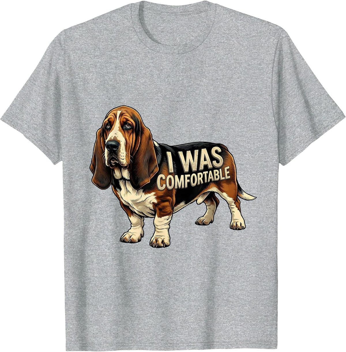 Men's I Was Comfortable Vintage Funny Basset Hound Dog Lover Dad T-Shirt - Heather Grey