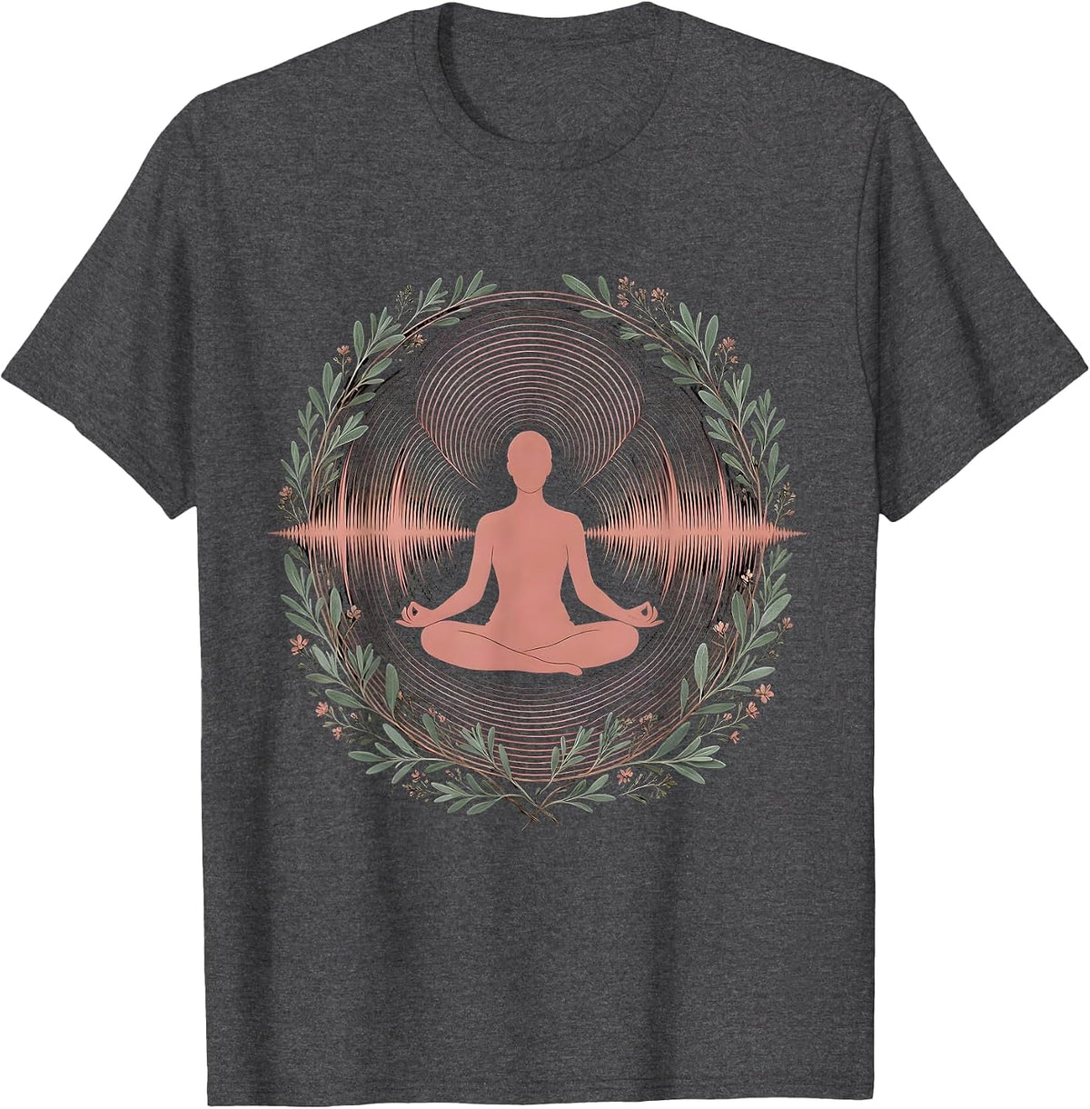 Men's Autism Awareness Meditation Sensory Sound Wave Design T-Shirt - Dark Heather Grey