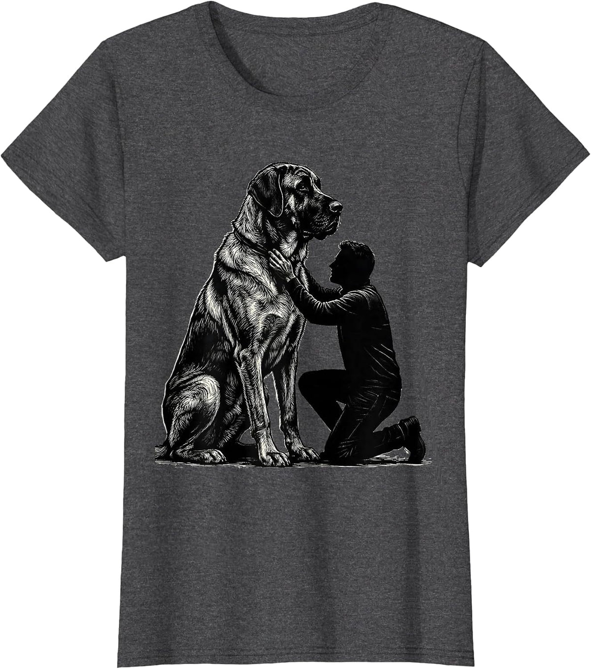 Women's Great Dane Dad Patriotic Pet Pride Humor T-Shirt - Dark Heather Grey