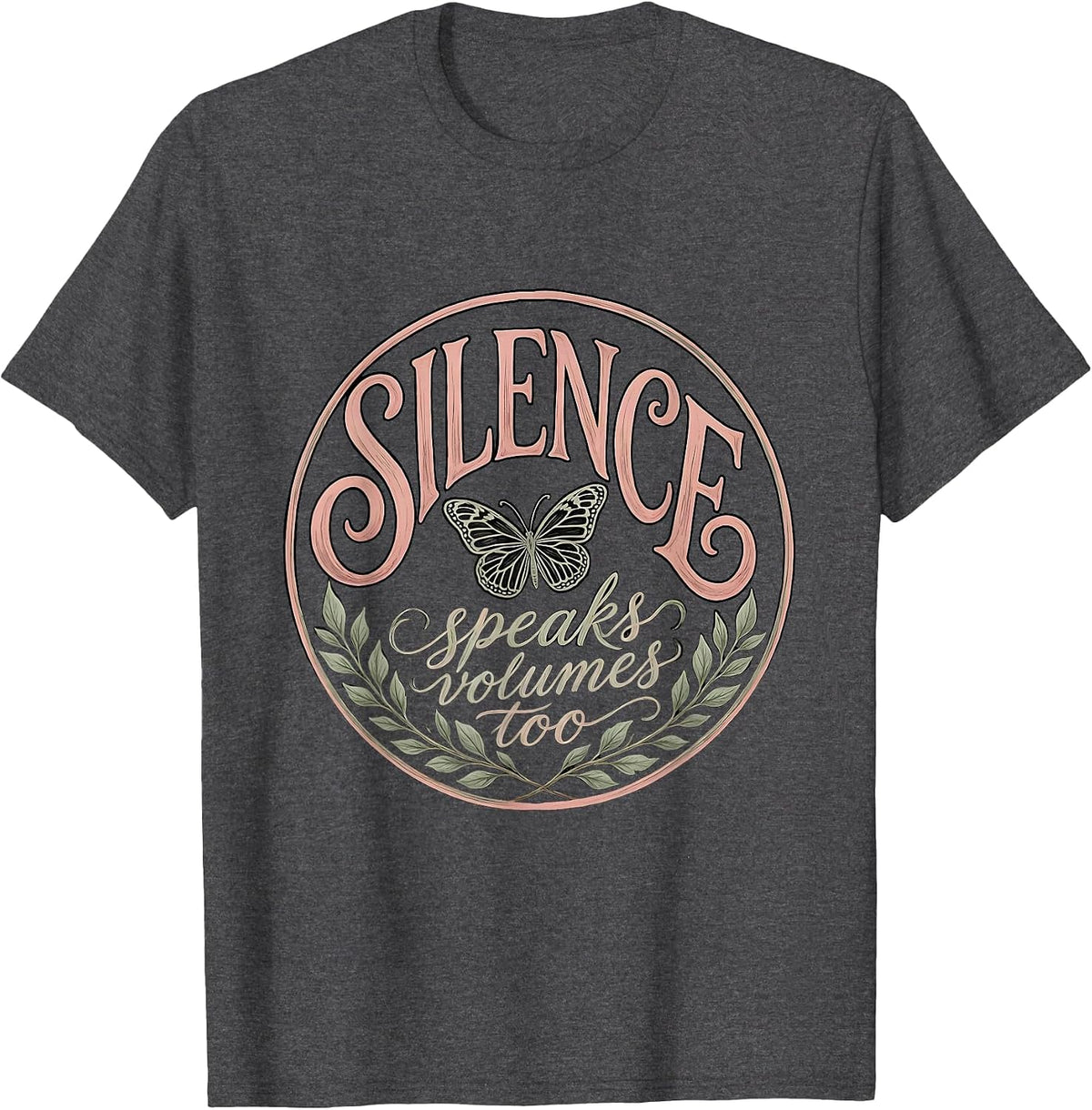 Men's Silence Speaks Volumes Too Autism Awareness T-Shirt - Dark Heather Grey