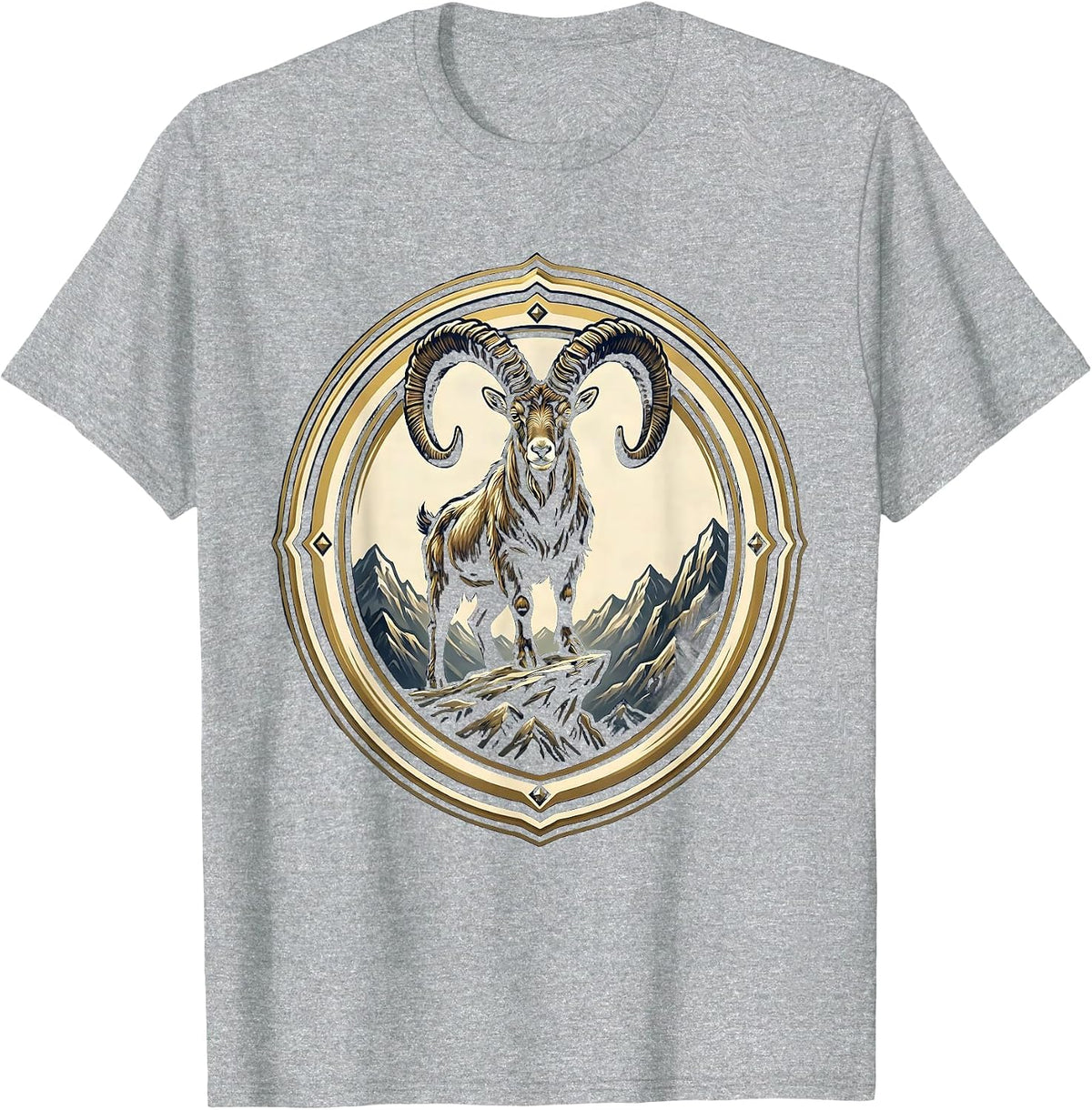 Men's Mountain Goat Cliff Edge Freedom Long Sleeve T-Shirt - Heather Grey
