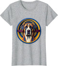 Great Dane Van Gogh Style Starry Night Art Portrait T-Shirt - Heather Grey