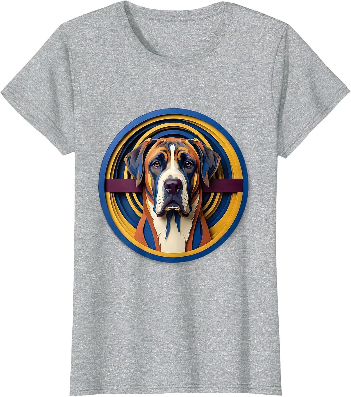 Great Dane Van Gogh Style Starry Night Art Portrait T-Shirt - Heather Grey