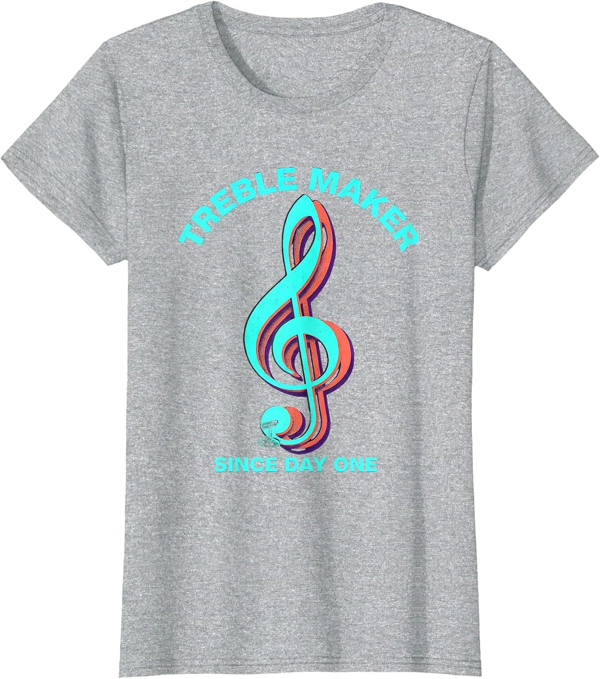 Treble Maker Since Day One Vintage Music Teacher T-Shirt - Heather Grey