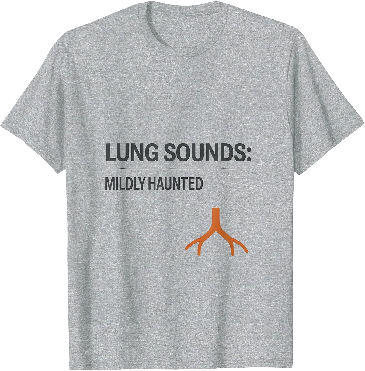 Men's Lung Sounds: Mildly Haunted Respiratory Therapist Halloween T-Shirt - Heather Grey