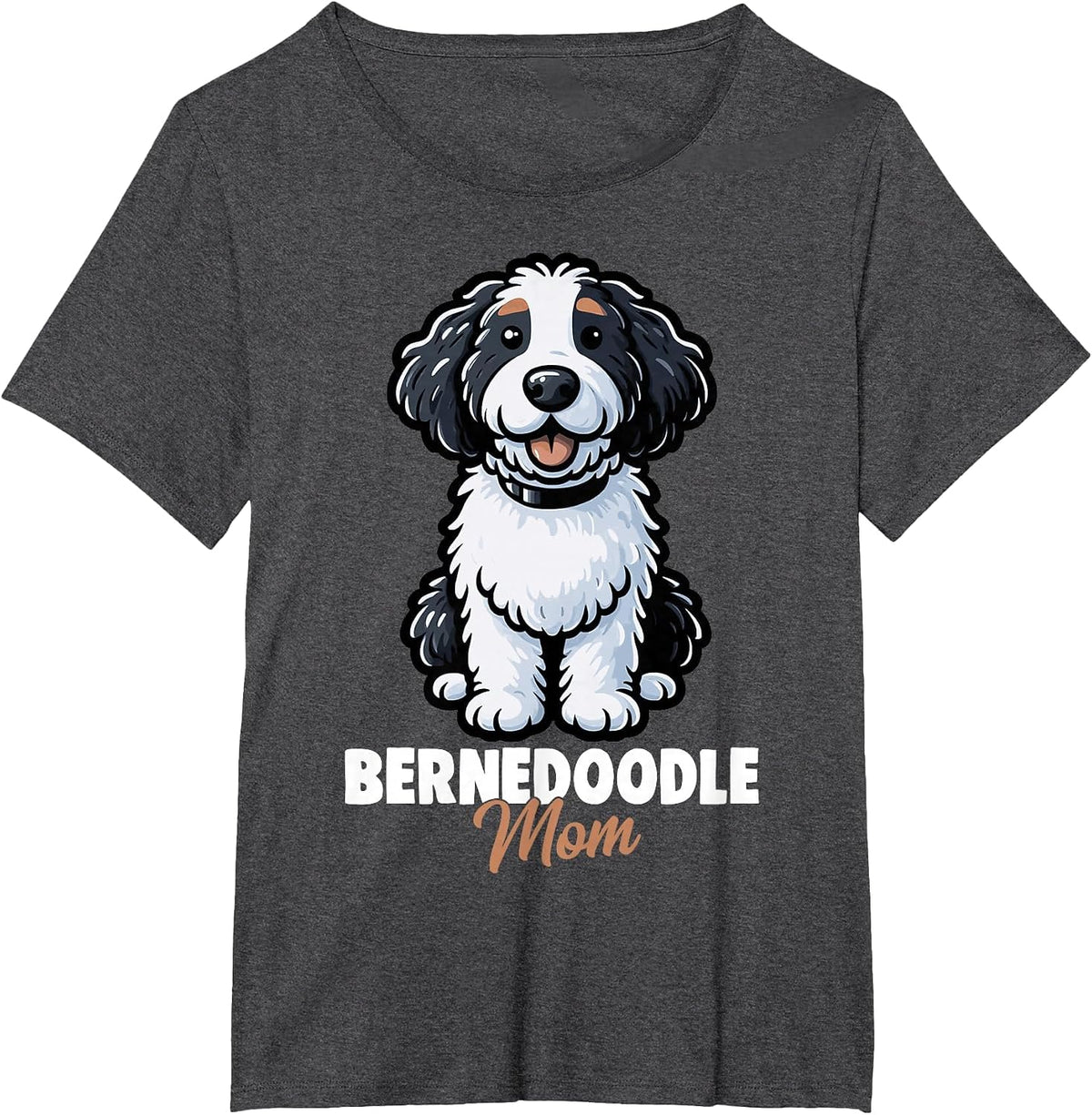 Bernedoodle Mom Dog Womens T-Shirt - Dark Heather Grey