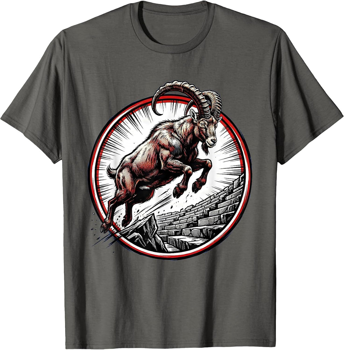 Men's Mountain Goat Stadium Leap Sports Graphic T-Shirt - Asphalt Grey