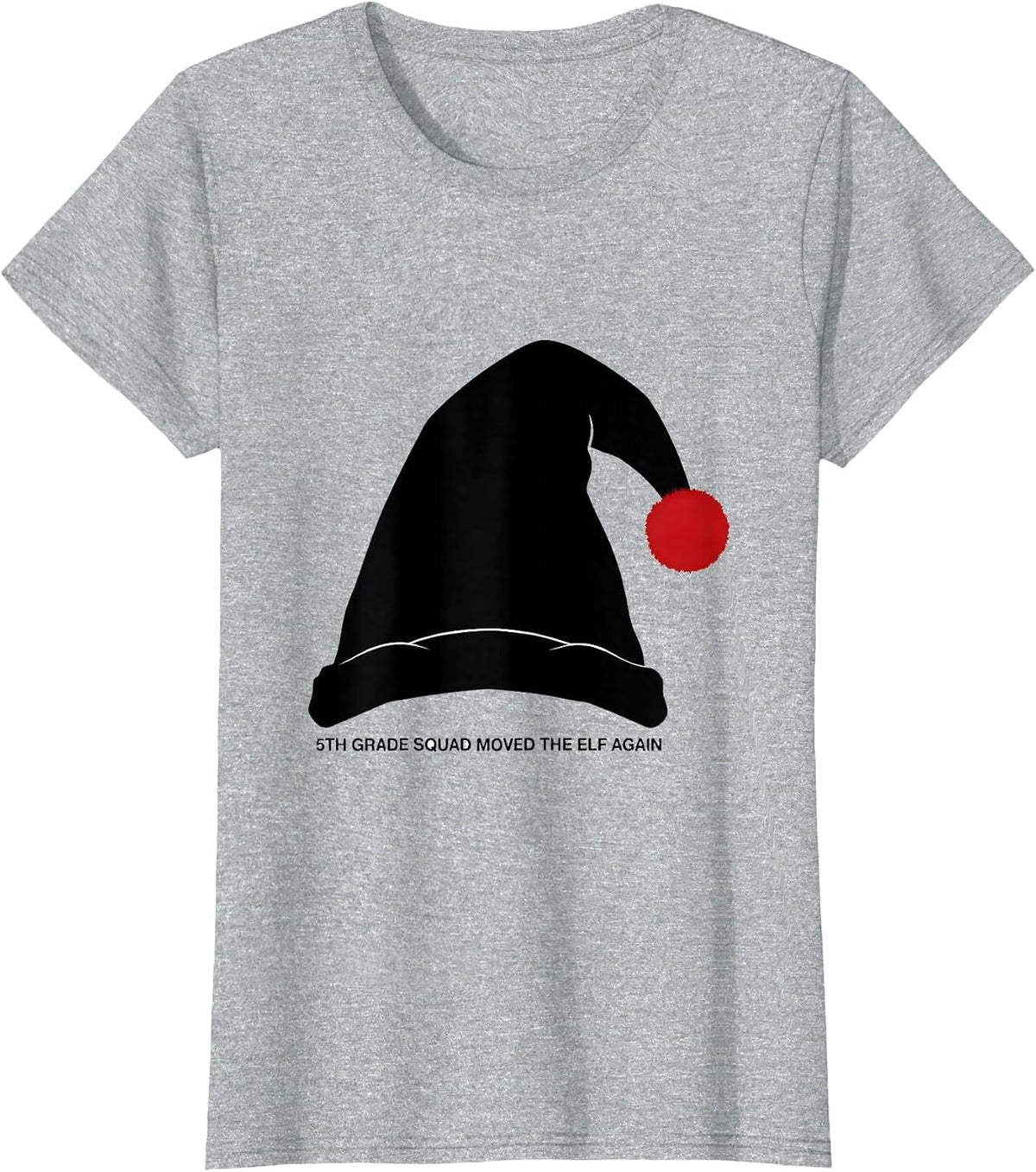 Women's 5th Grade Squad Moved The Elf Again Funny Teacher Christmas T-Shirt - Heather Grey