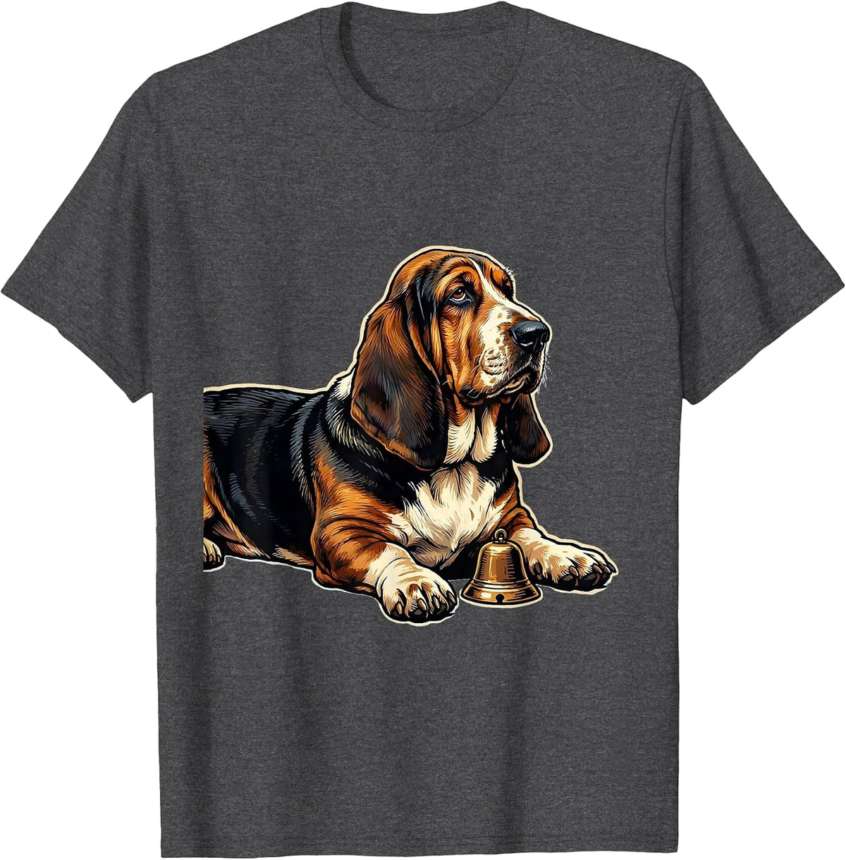 Men's Basset Hound Low Places Funny Dog Lover Gift T-Shirt - Dark Heather Grey