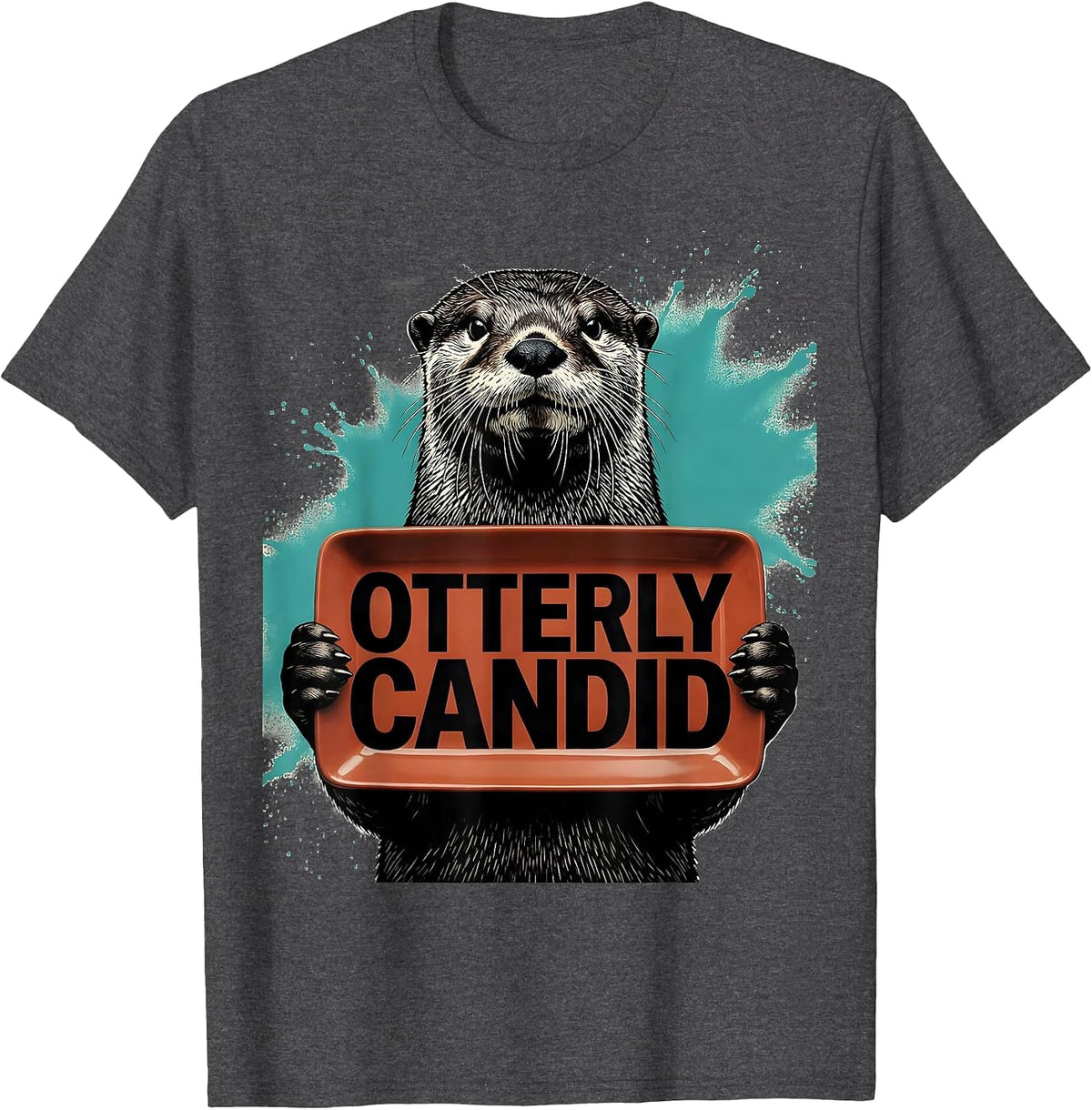 Men's Otterly Candid Funny Otter Lover Gifts For Kids Teens T-Shirt - Dark Heather Grey