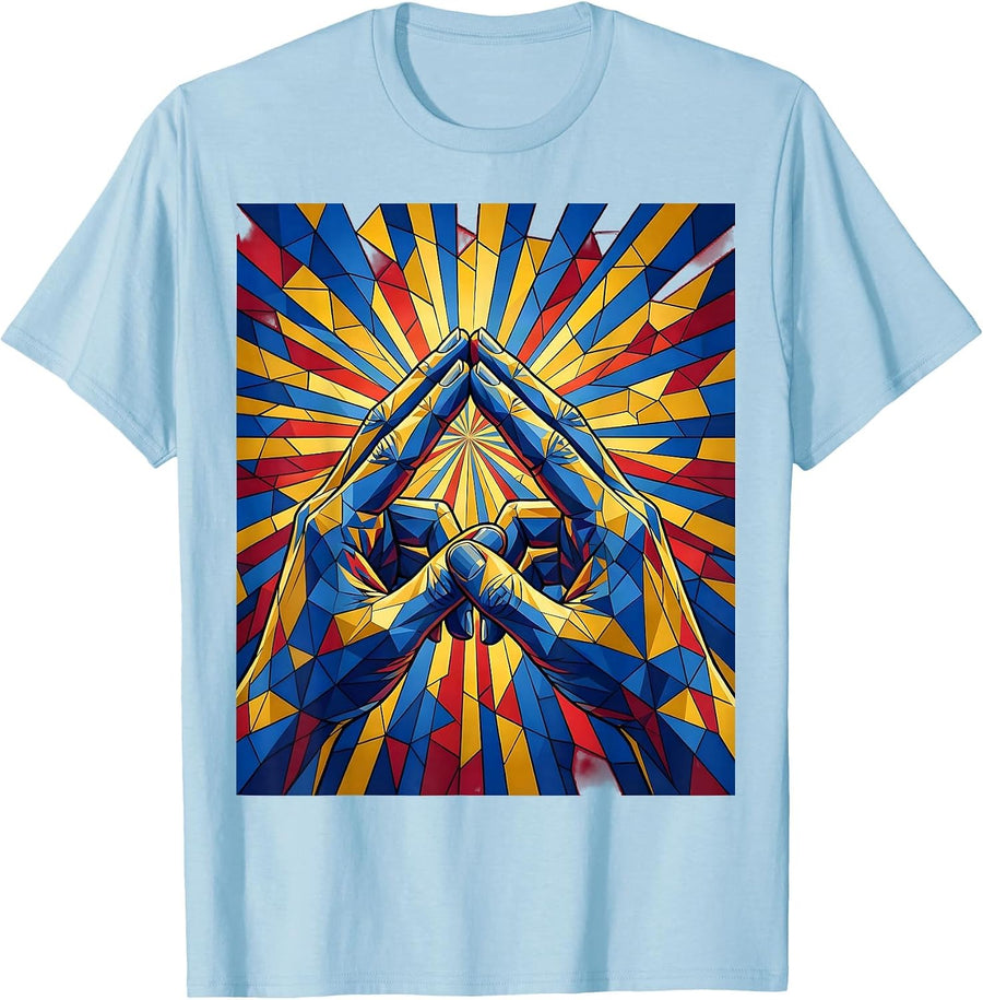 Men's Autism Awareness Bridge of Connection Design T-Shirt - Baby Blue