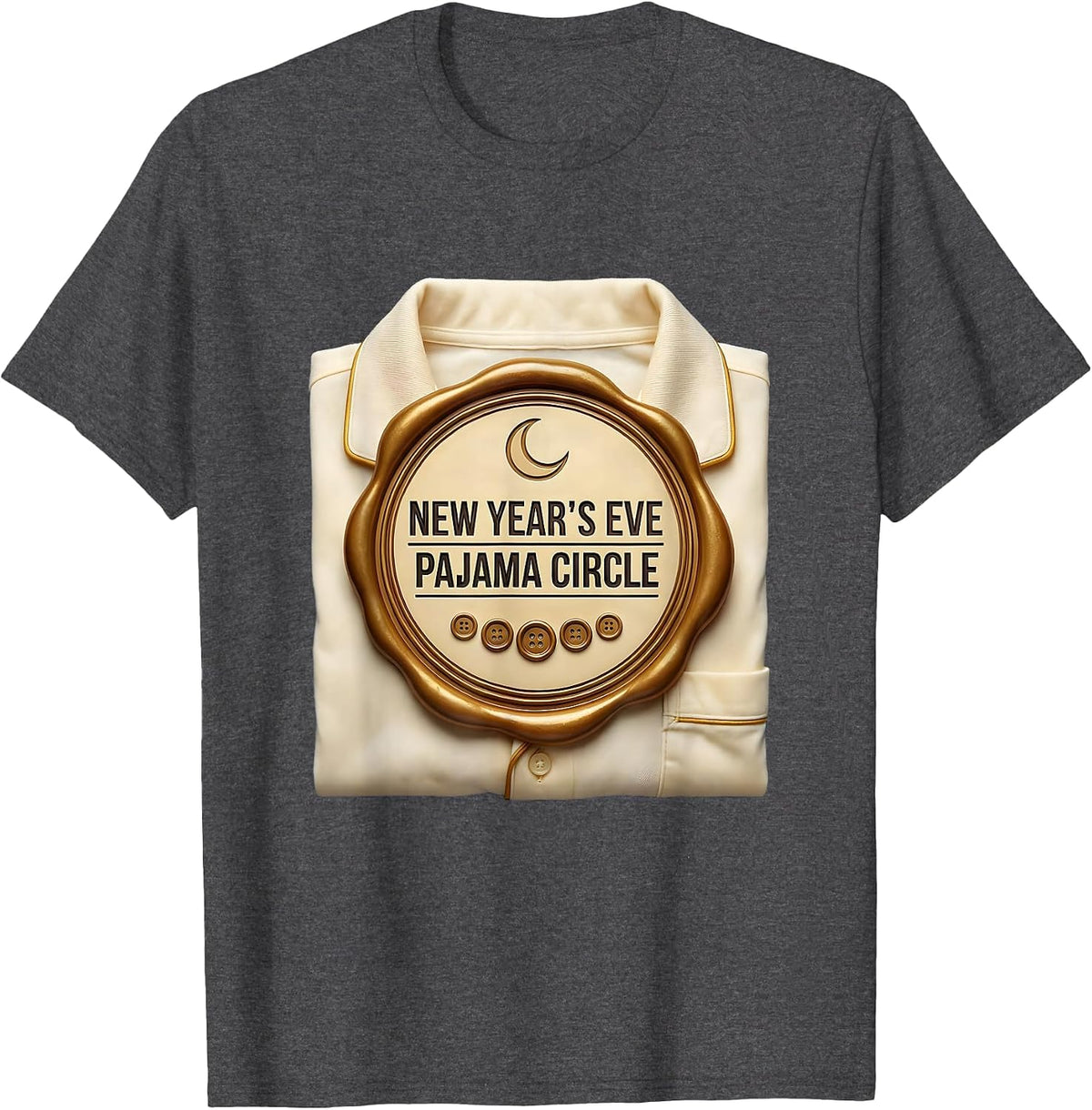 New Year's Eve Pajama Circle Funny Family Matching Party T-Shirt - Dark Heather Grey
