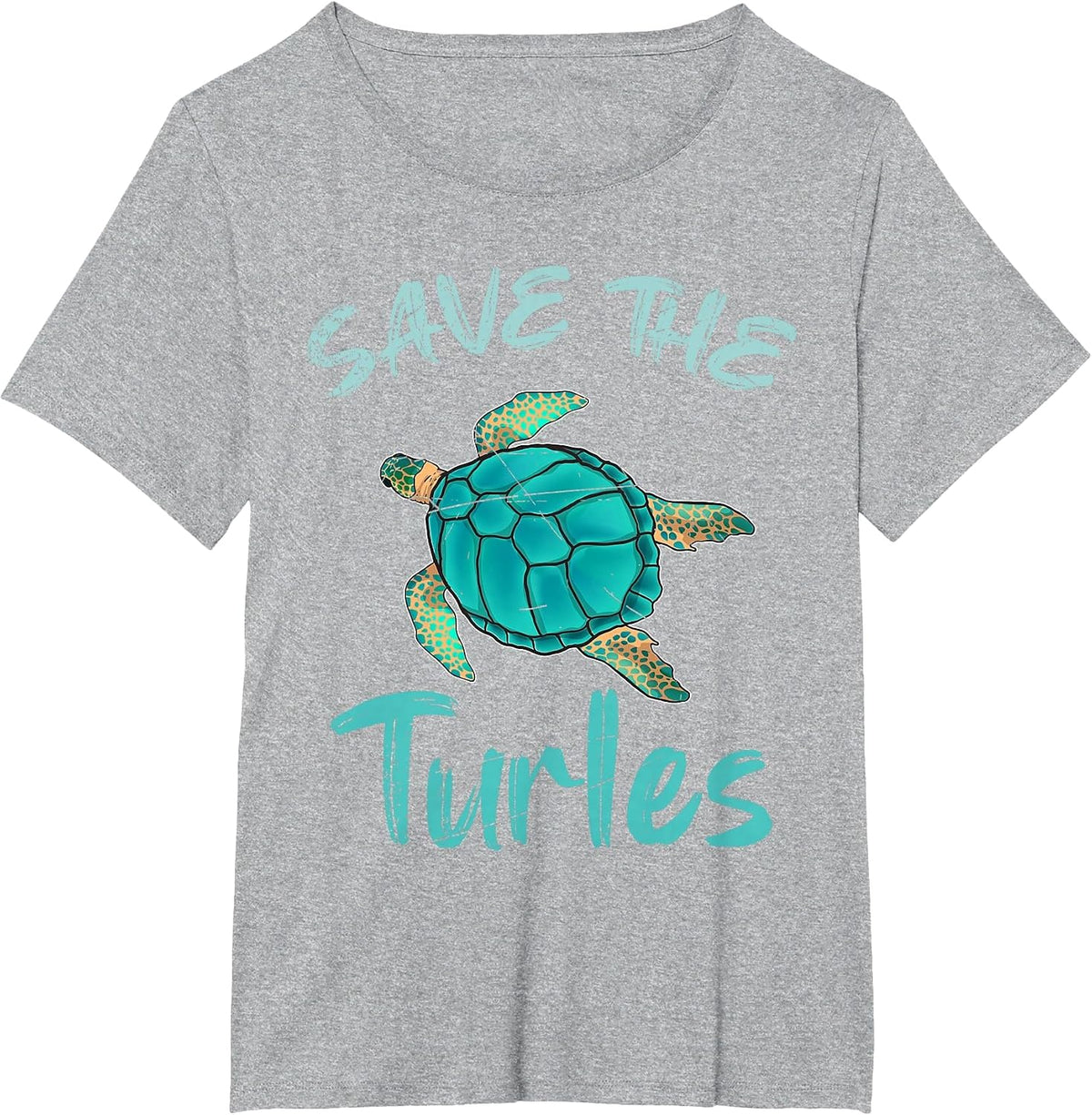 Save the Turtles Animal Protection Ocean Animal Turtle T-Shirt - Heather Grey