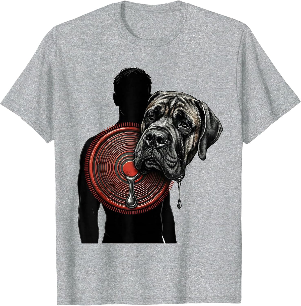 Men's Great Dane Drool Jowl Humor Dog Lover Gift T-Shirt - Heather Grey