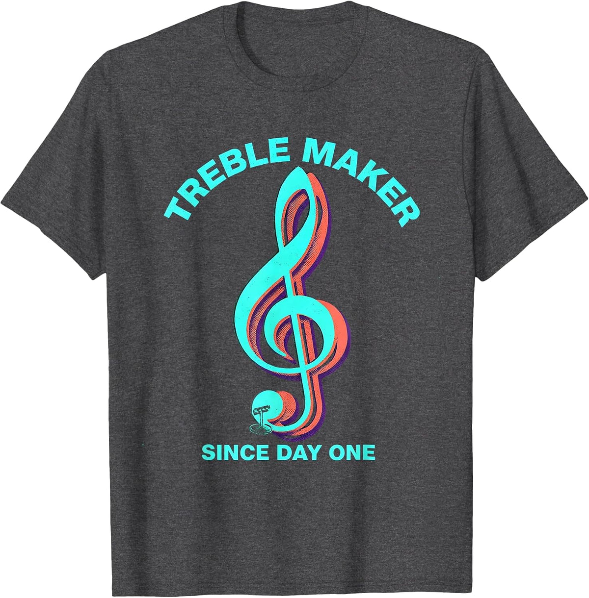 Treble Maker Since Day One Vintage Music Teacher T-Shirt - Dark Heather Grey