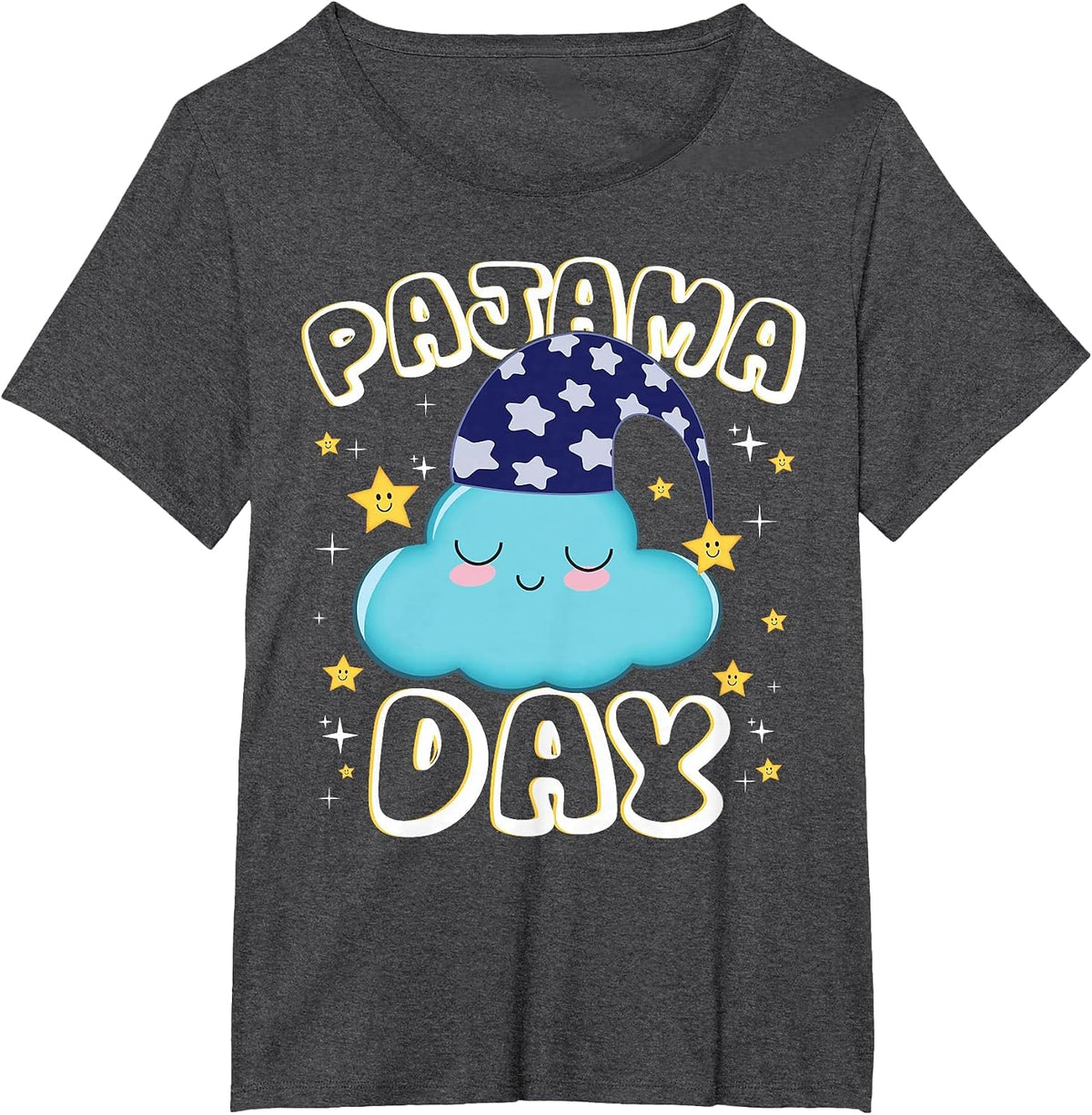 Pajama Day School Spirit Week Fun Cloud Teacher Student T-Shirt - Dark Heather Grey