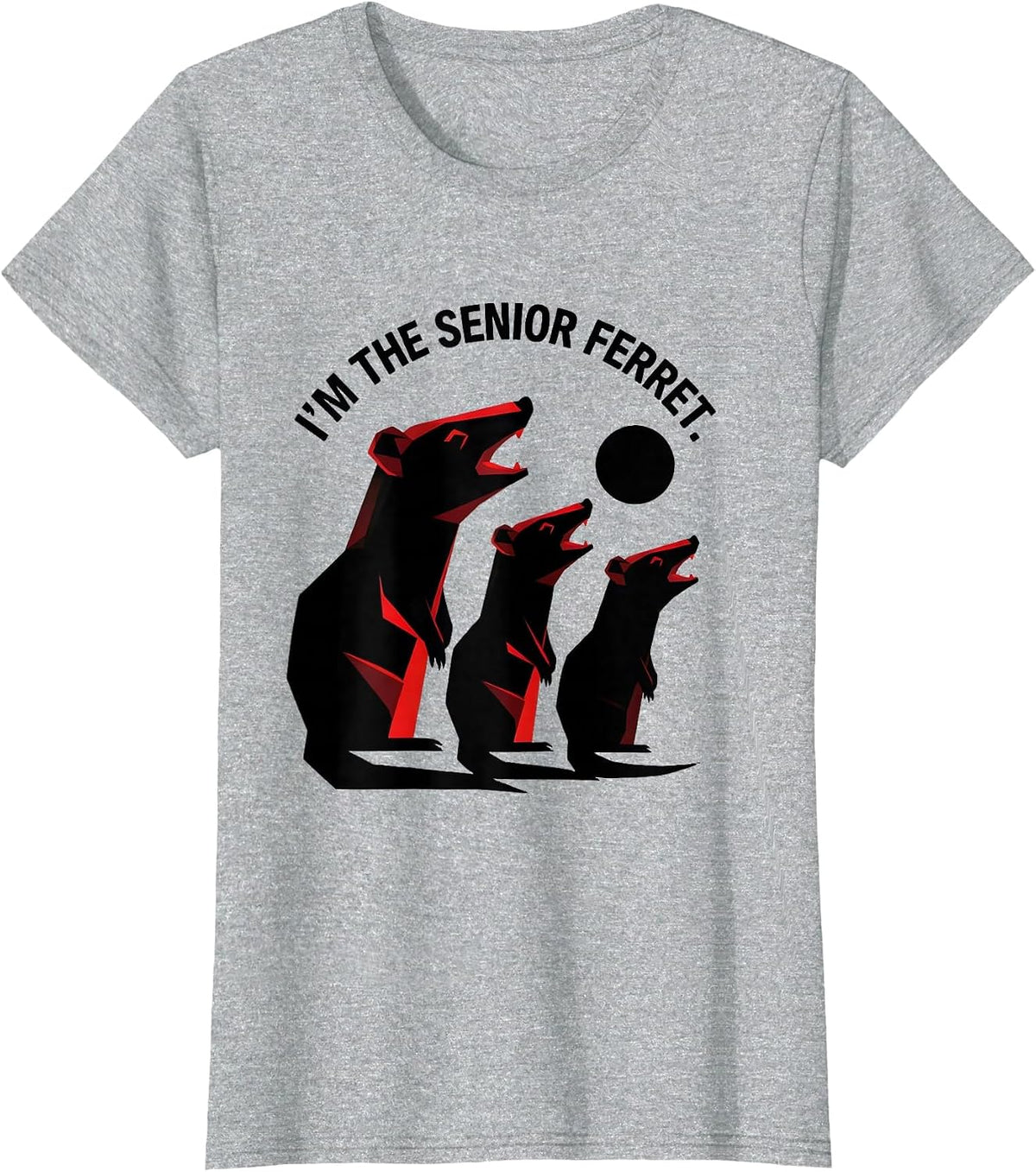 I'm The Senior Ferret Geometric Ferret Meme Parody Halloween T-Shirt - Heather Grey